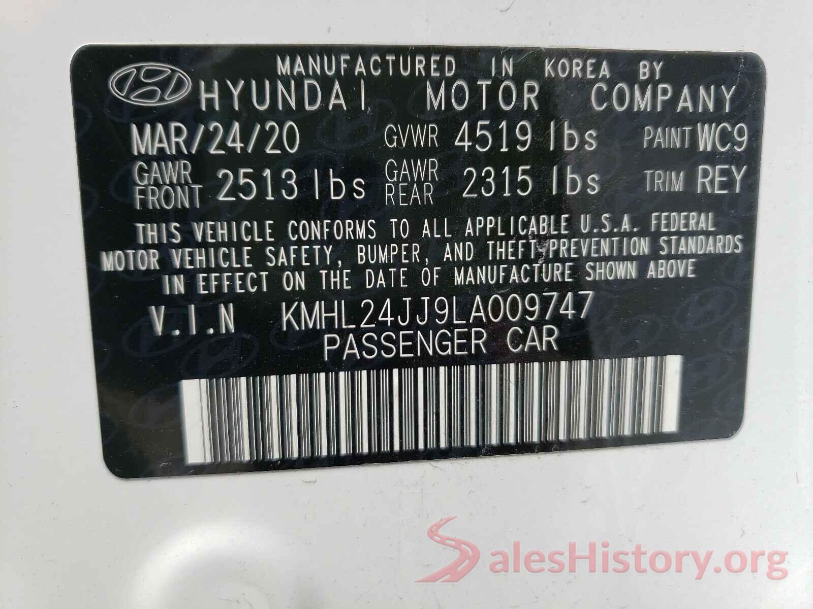 KMHL24JJ9LA009747 2020 HYUNDAI SONATA