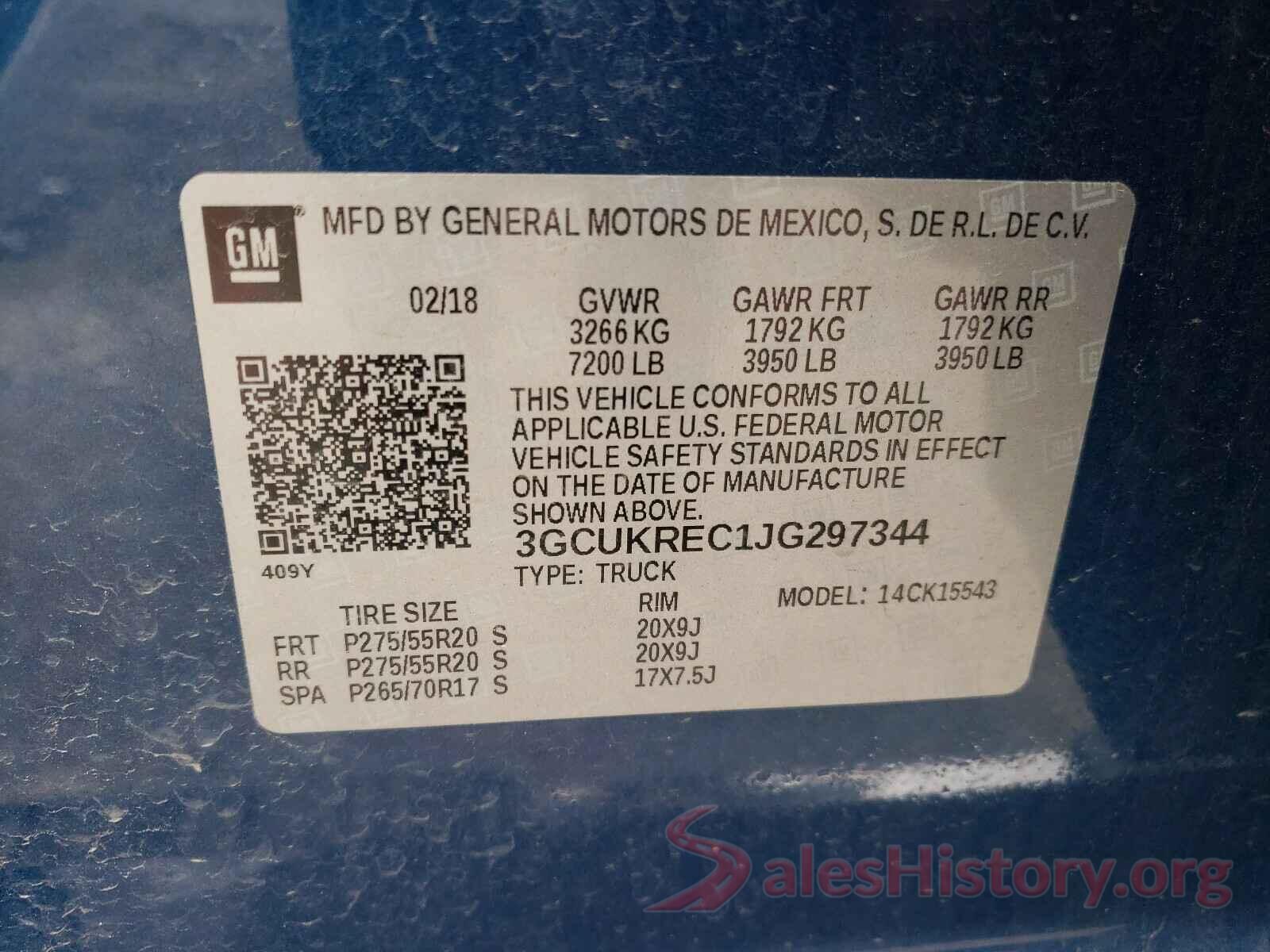 3GCUKREC1JG297344 2018 CHEVROLET SILVERADO