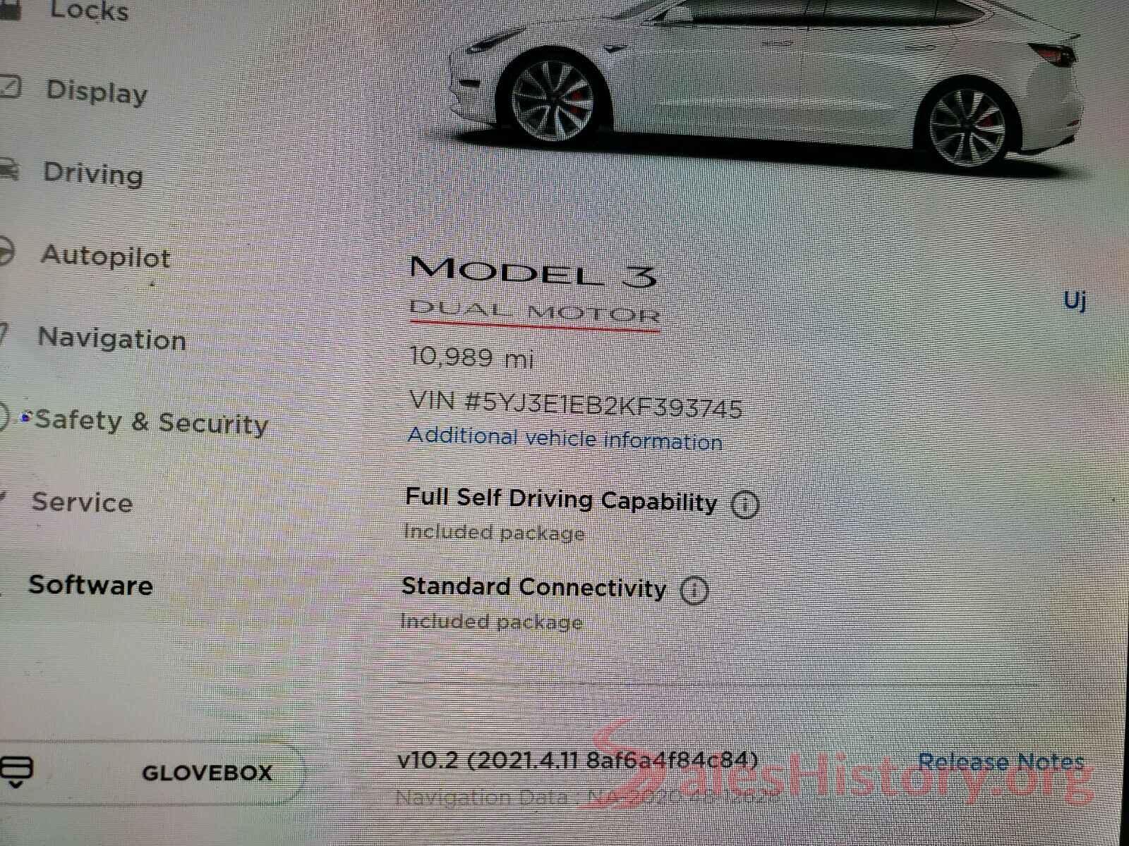 5YJ3E1EB2KF393745 2019 TESLA MODEL 3