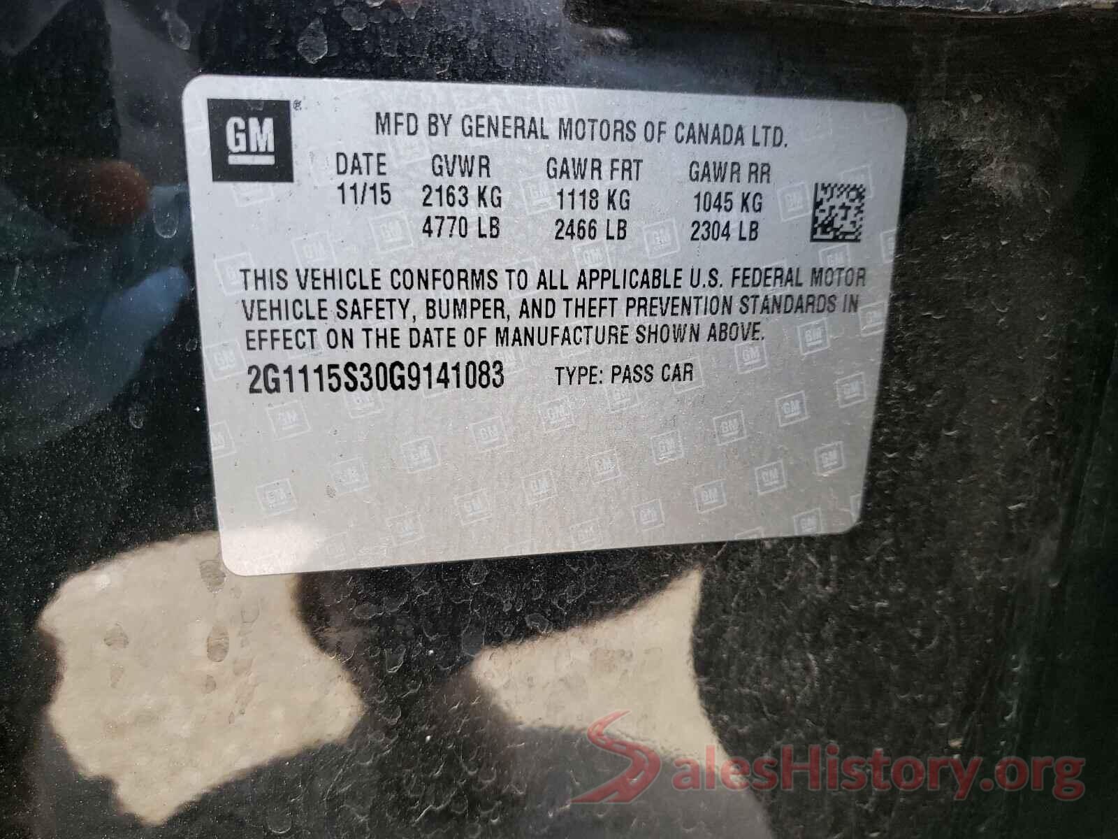 2G1115S30G9141083 2016 CHEVROLET IMPALA