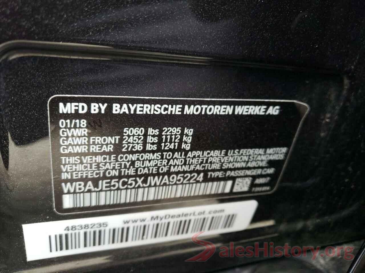 WBAJE5C5XJWA95224 2018 BMW 5 SERIES