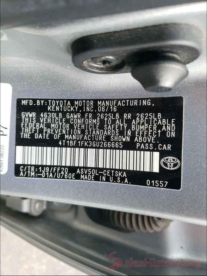 4T1BF1FK3GU266665 2016 TOYOTA CAMRY