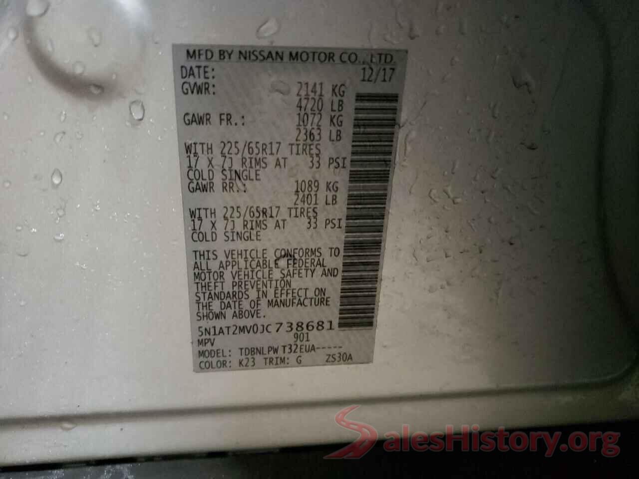 5N1AT2MV0JC738681 2018 NISSAN ROGUE