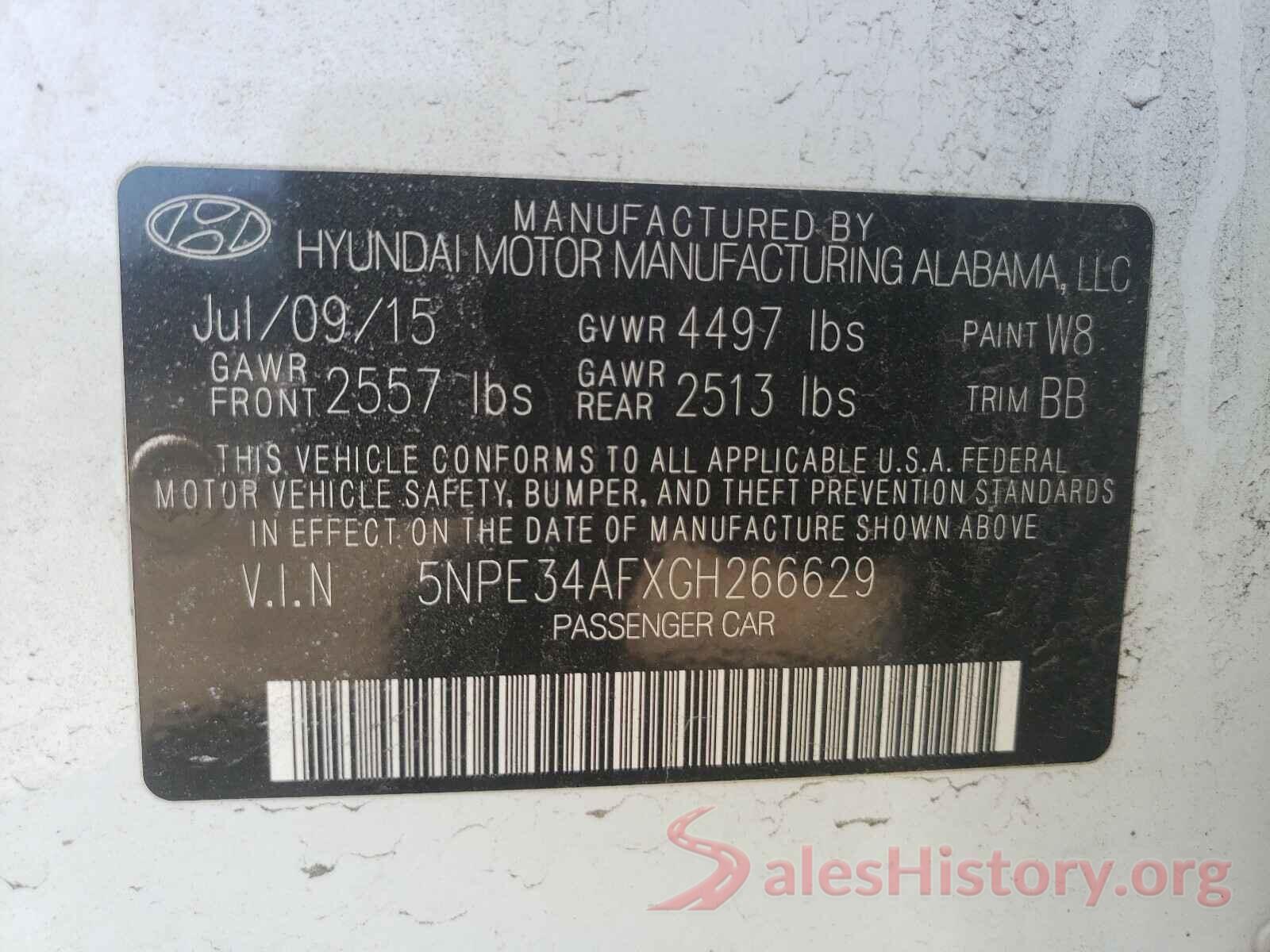 5NPE34AFXGH266629 2016 HYUNDAI SONATA