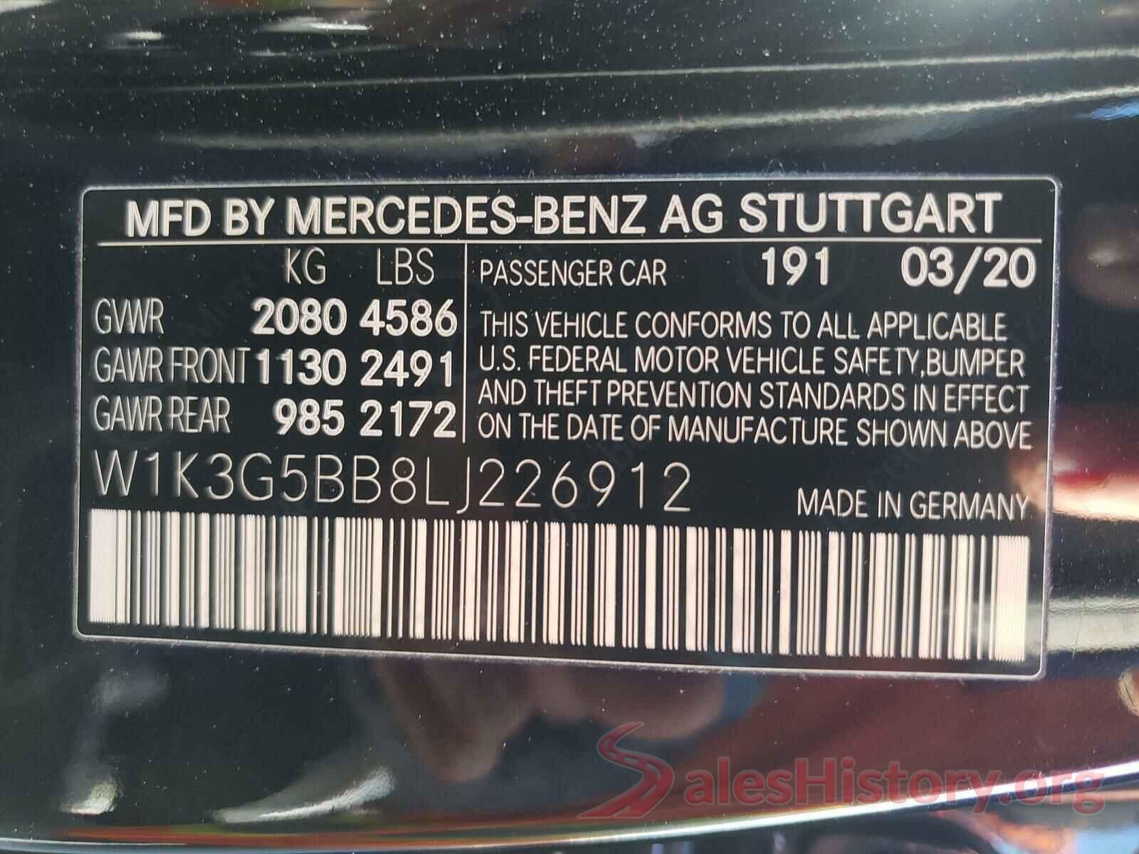 W1K3G5BB8LJ226912 2020 MERCEDES-BENZ ALL OTHER