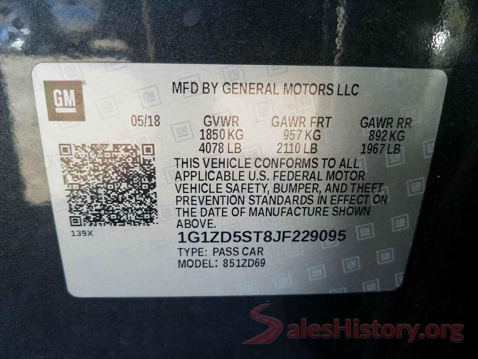 1G1ZD5ST8JF229095 2018 CHEVROLET MALIBU