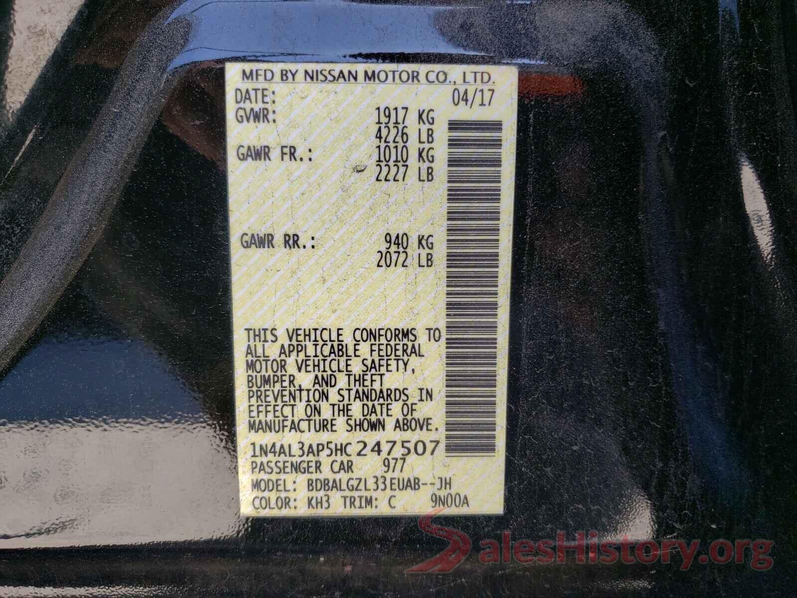 1N4AL3AP5HC247507 2017 NISSAN ALTIMA