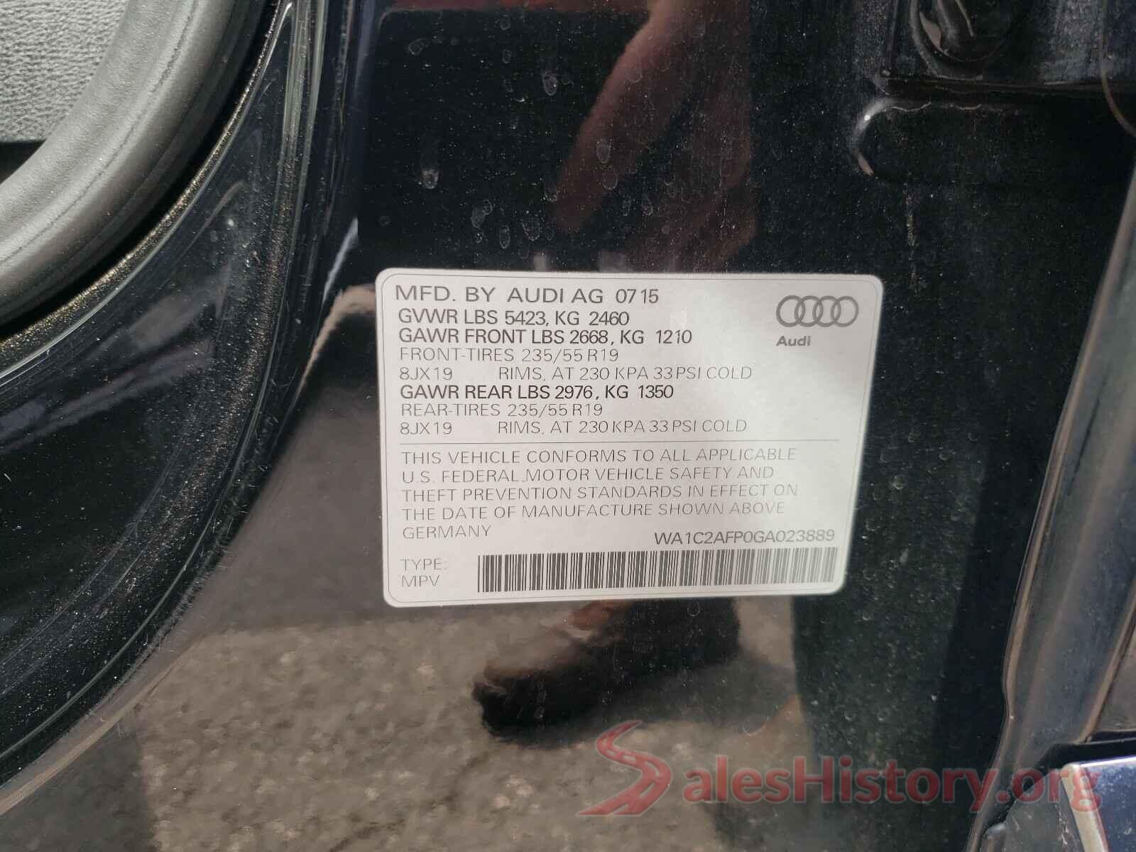 WA1C2AFP0GA023889 2016 AUDI Q5