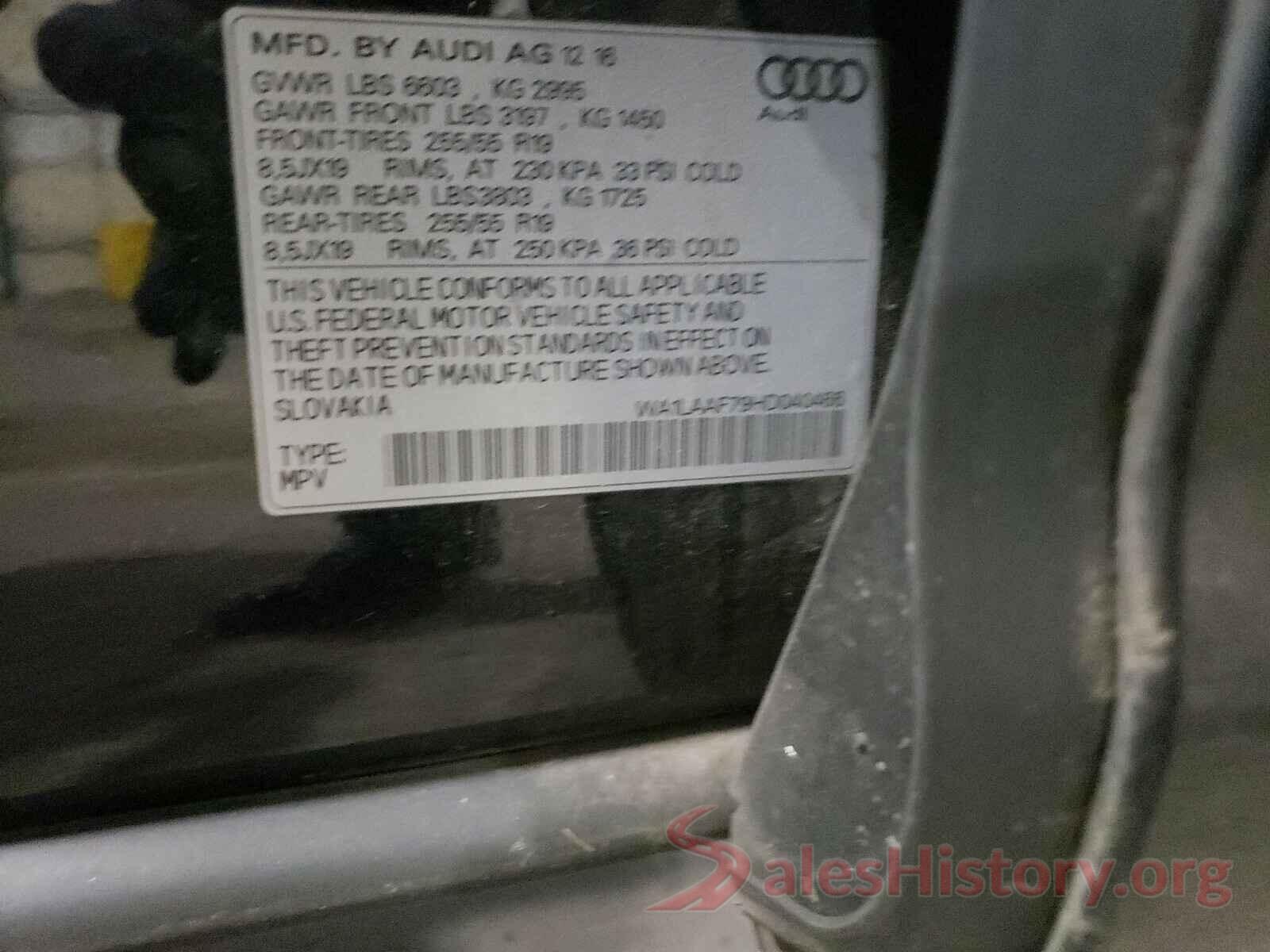 WA1LAAF79HD040466 2017 AUDI Q7