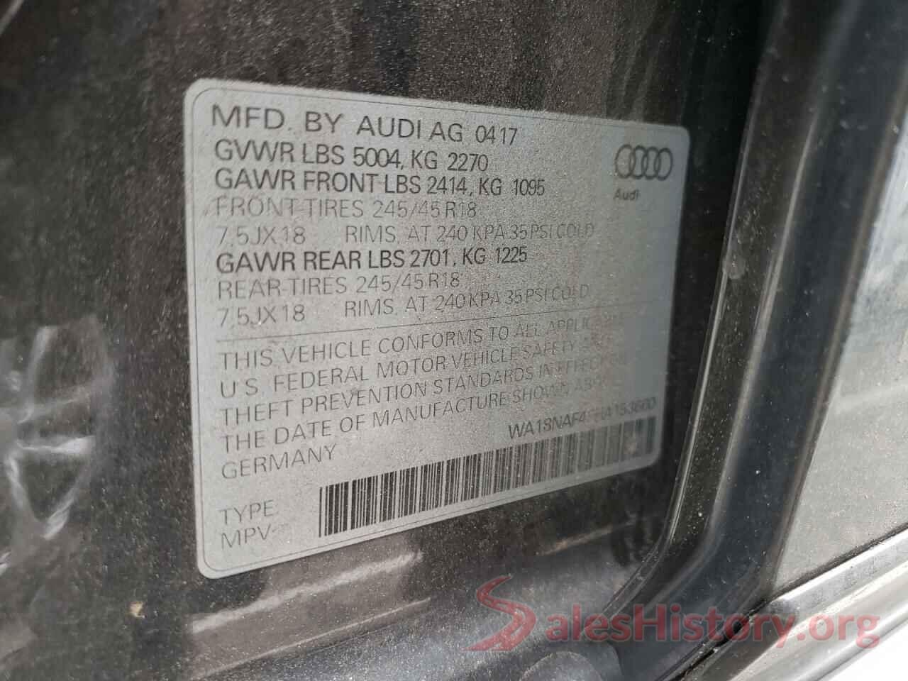 WA18NAF49HA153660 2017 AUDI A4