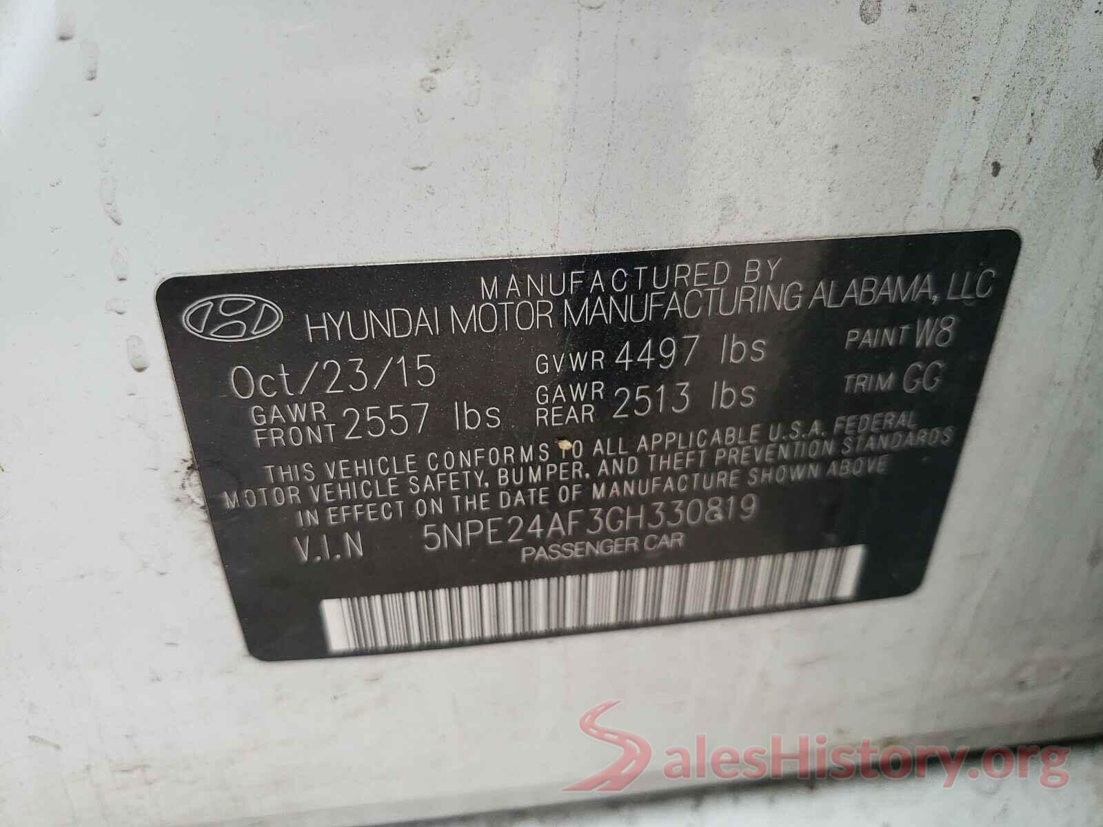 5NPE24AF3GH330819 2016 HYUNDAI SONATA