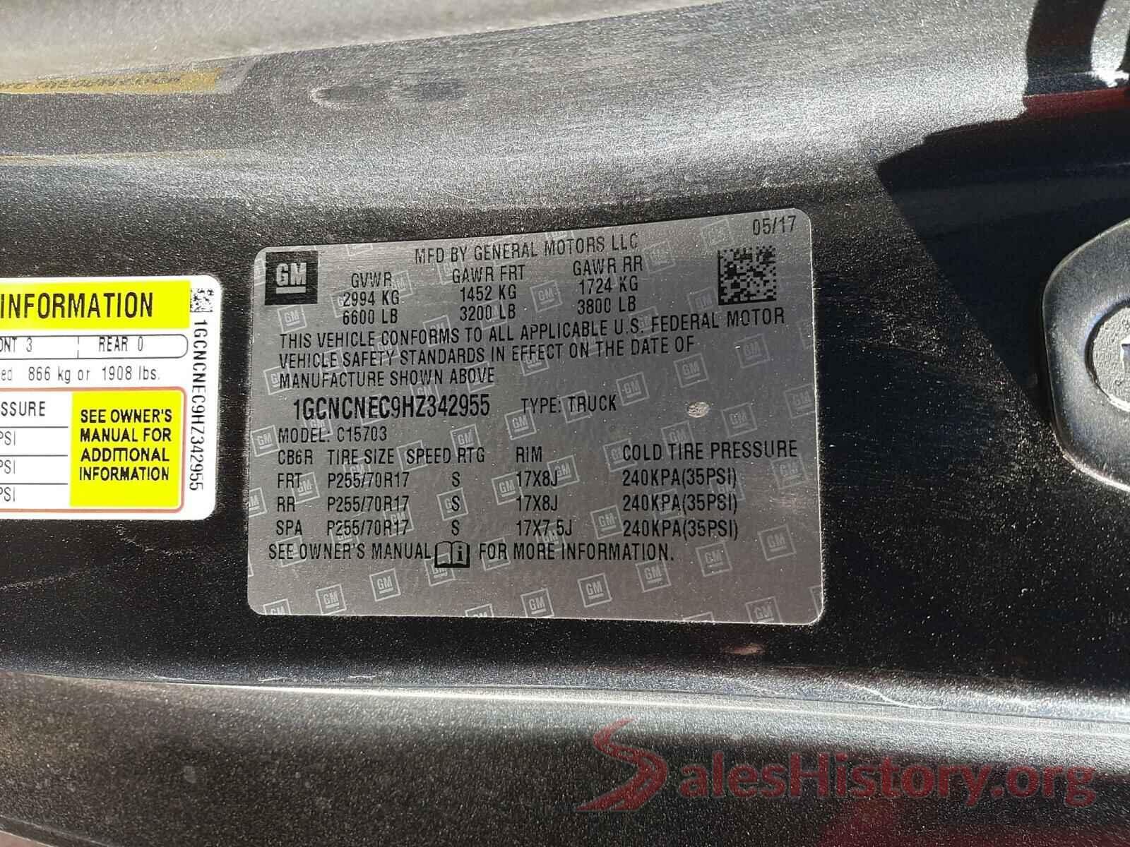 1GCNCNEC9HZ342955 2017 CHEVROLET SILVERADO