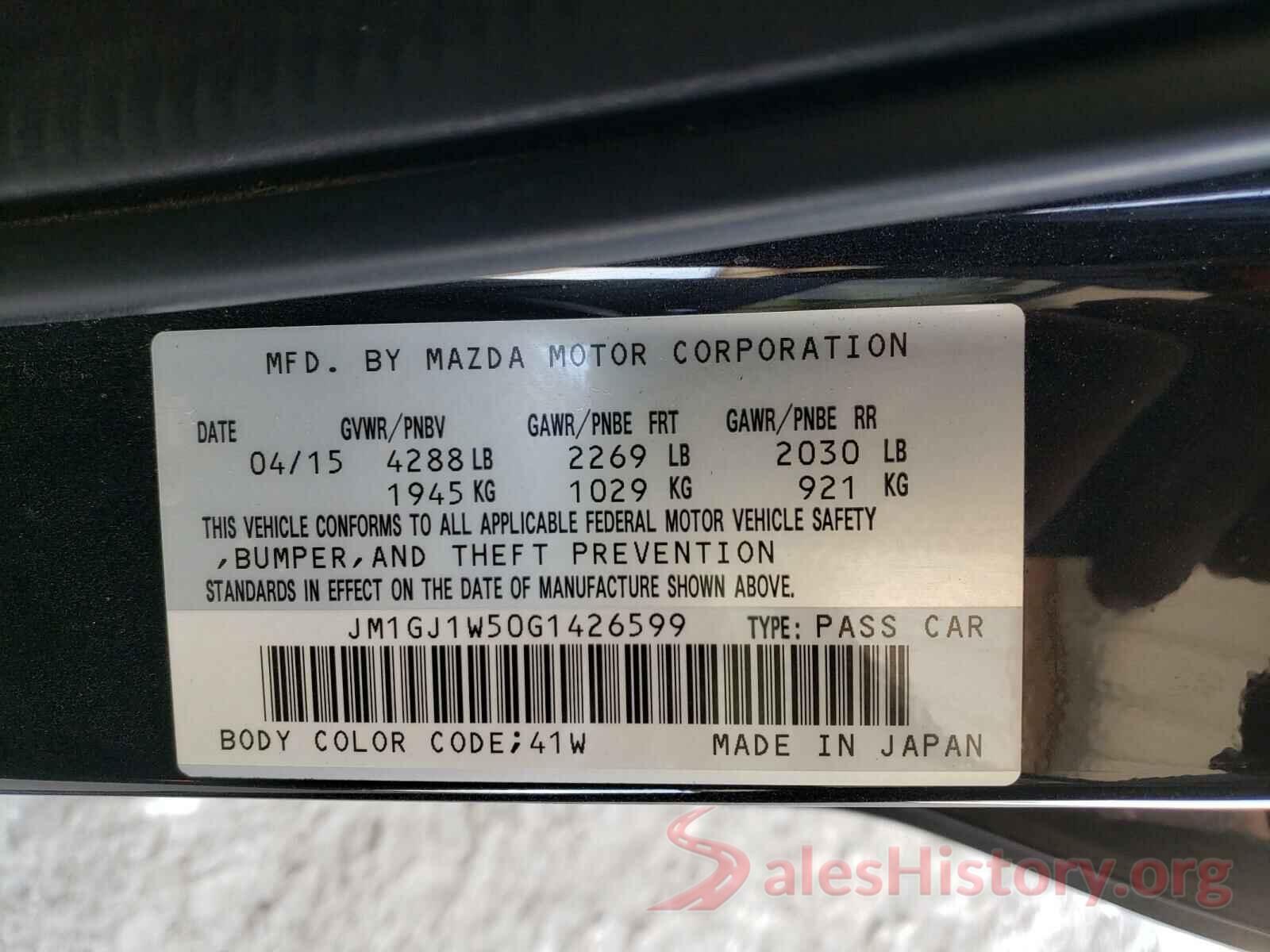 JM1GJ1W50G1426599 2016 MAZDA 6