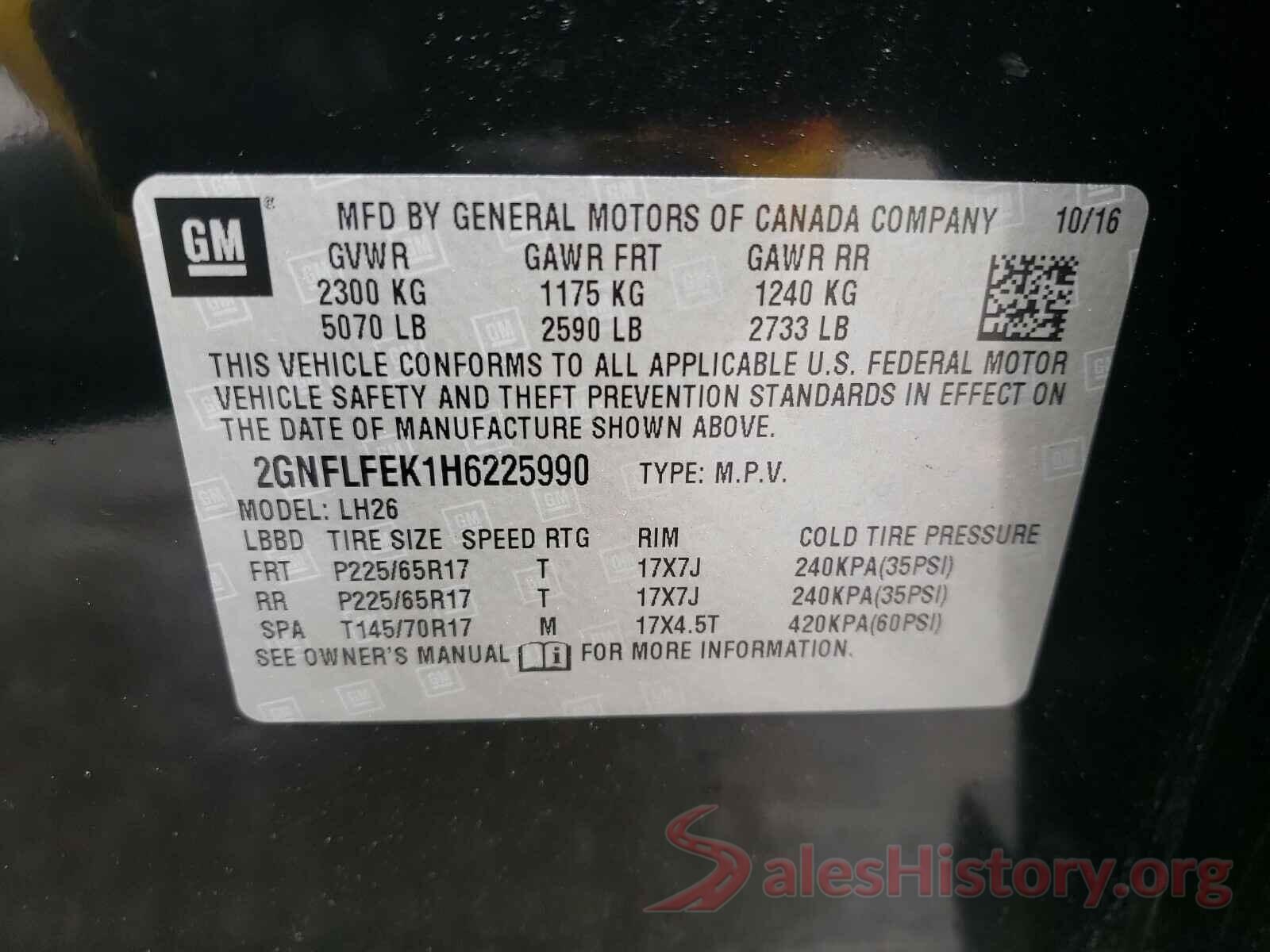 2GNFLFEK1H6225990 2017 CHEVROLET EQUINOX