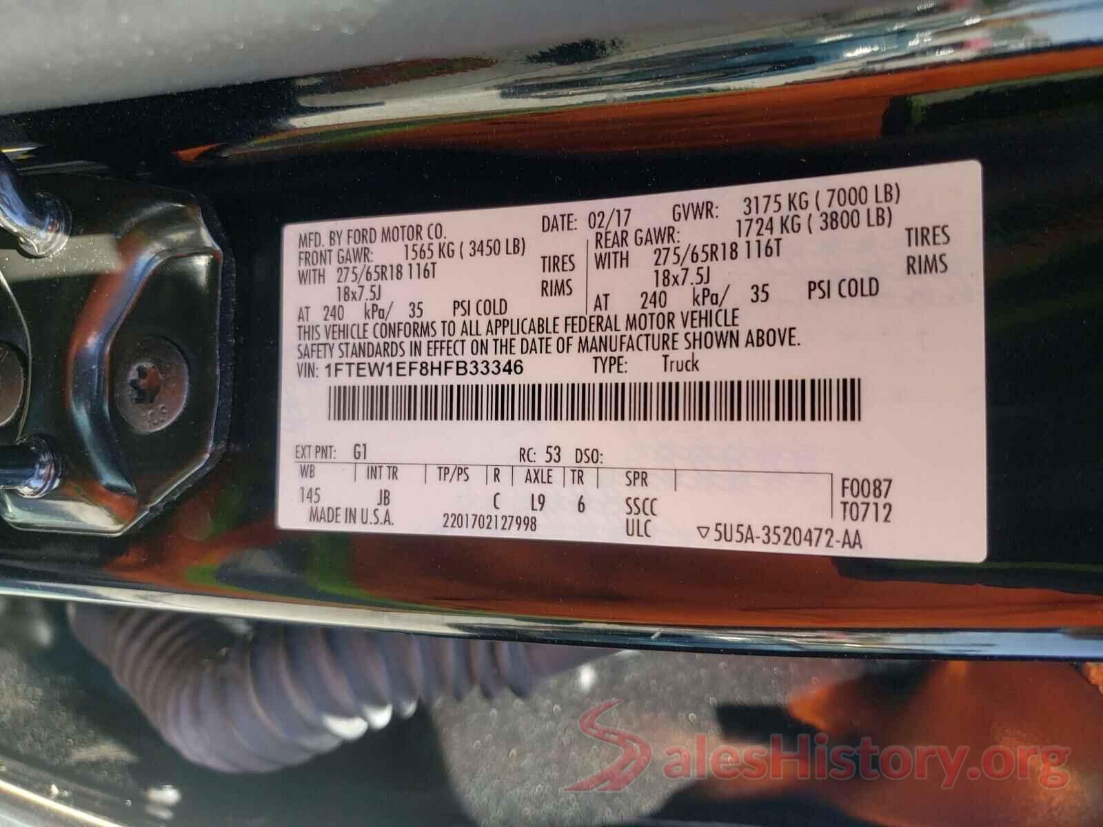 1FTEW1EF8HFB33346 2017 FORD F150