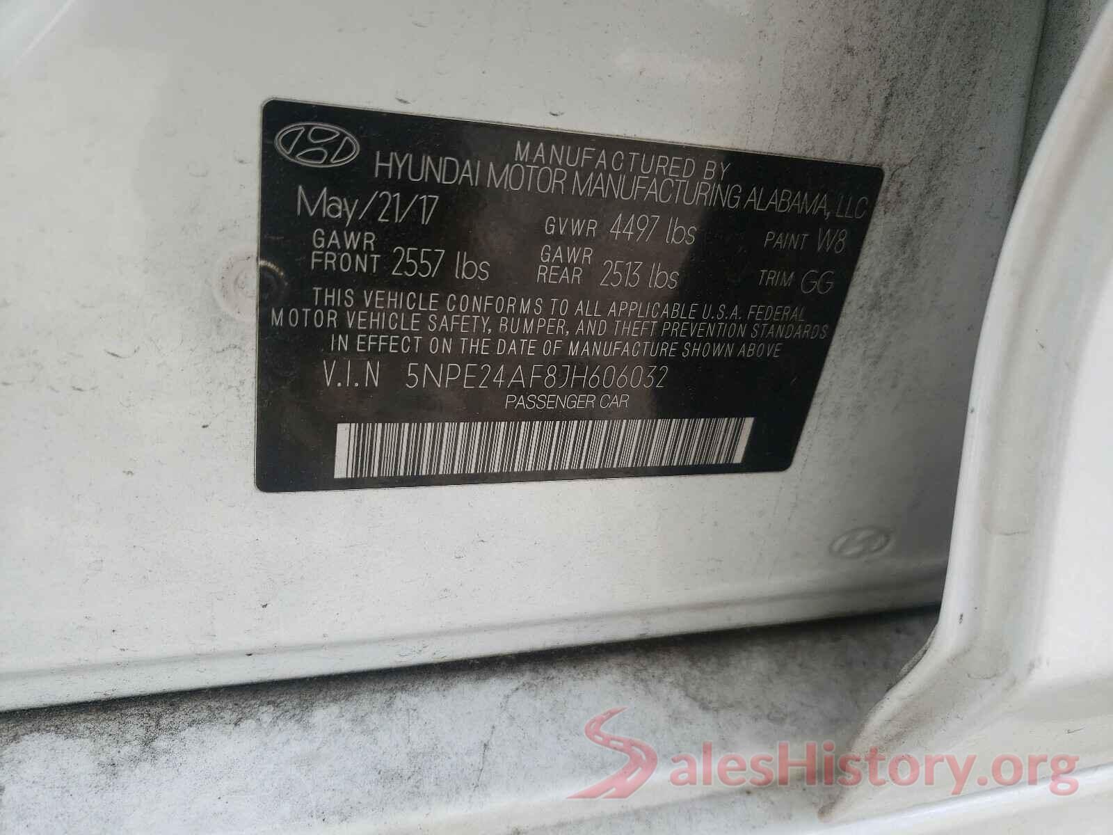 5NPE24AF8JH606032 2018 HYUNDAI SONATA