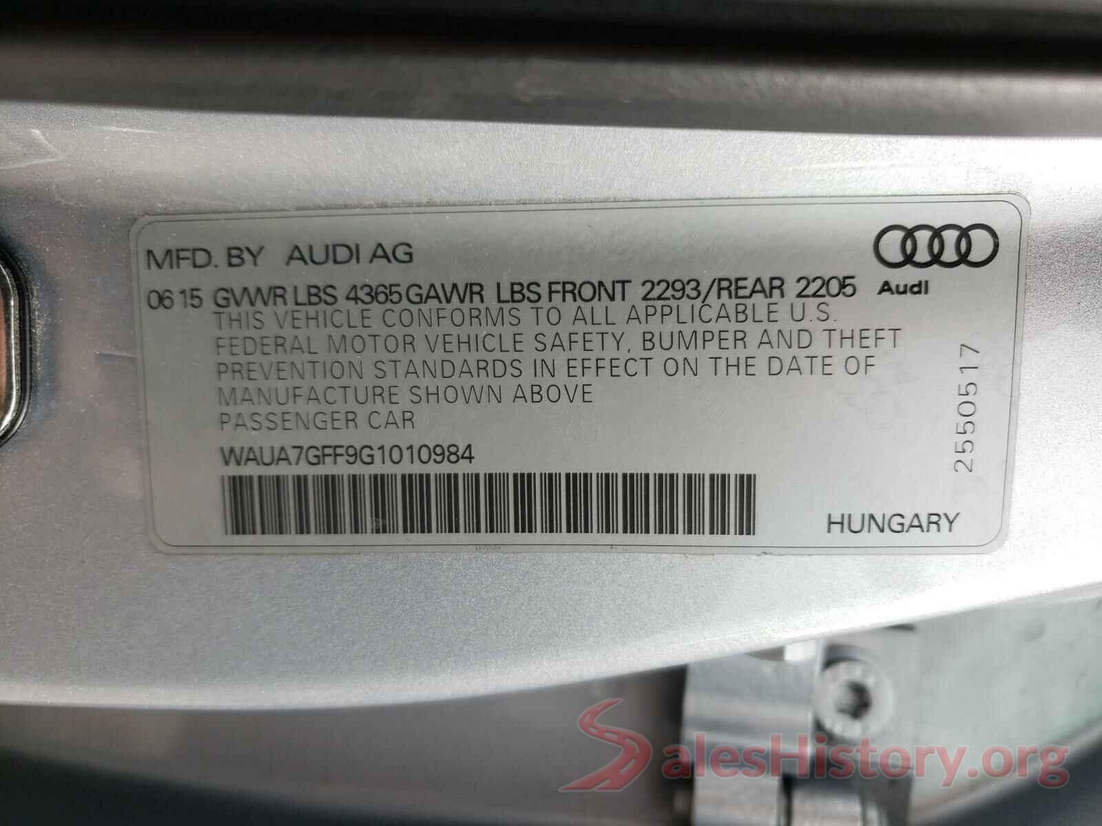 WAUA7GFF9G1010984 2016 AUDI A3