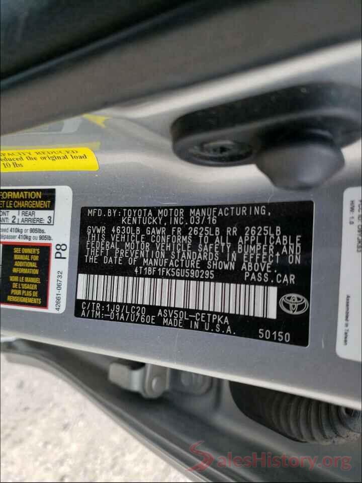 4T1BF1FK5GU590295 2016 TOYOTA CAMRY