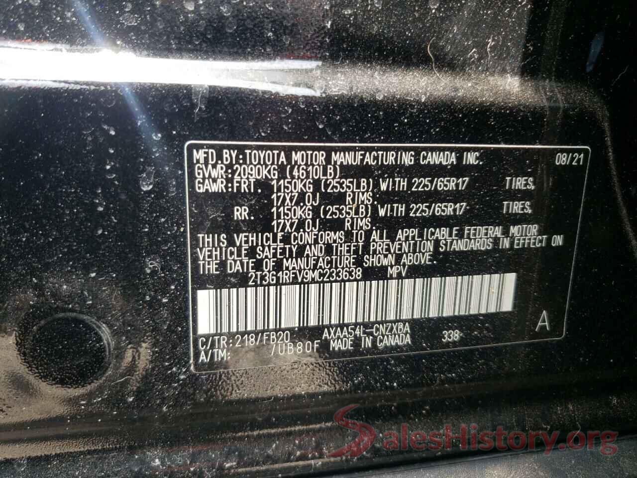 2T3G1RFV9MC233638 2021 TOYOTA RAV4