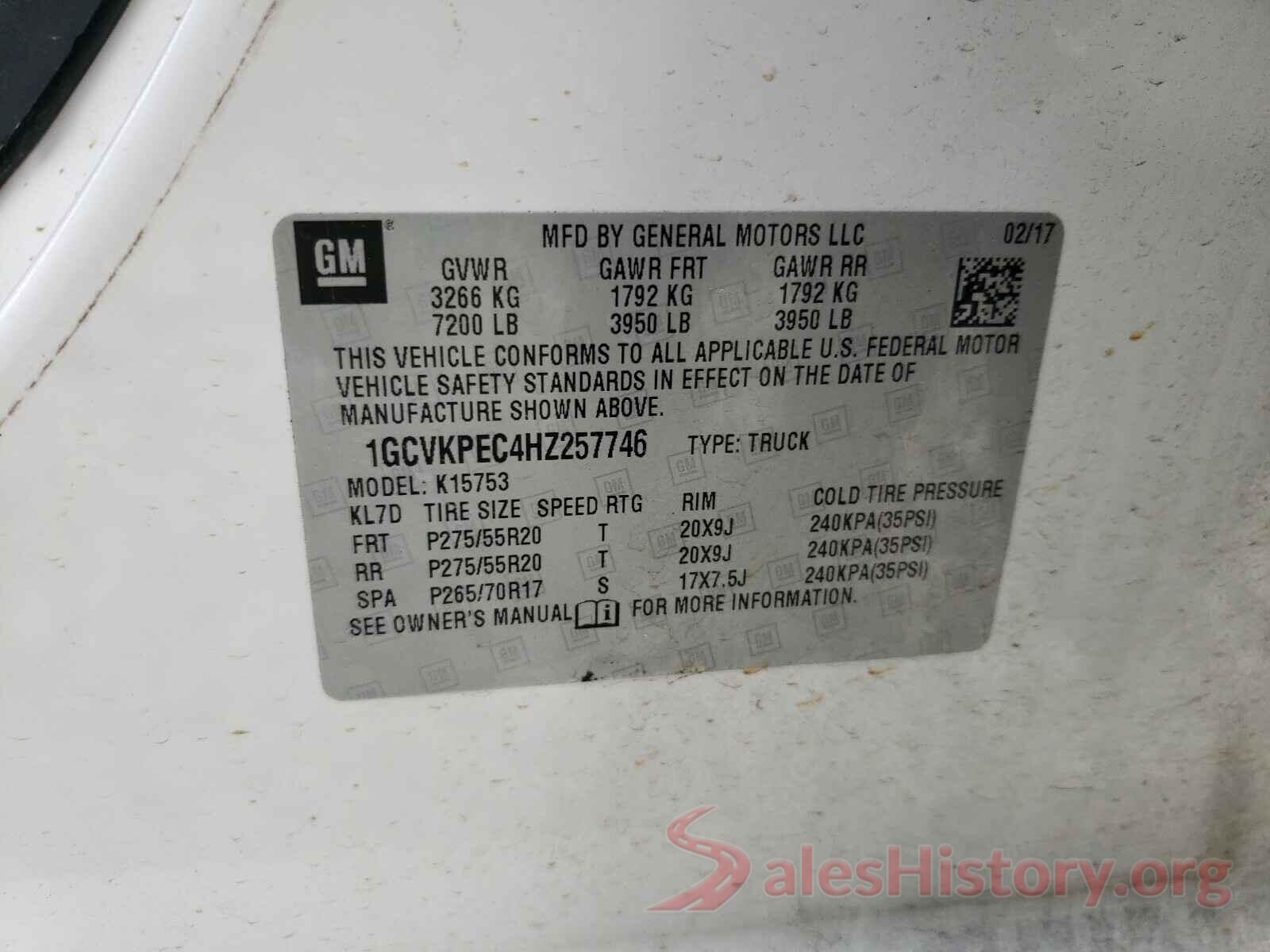 1GCVKPEC4HZ257746 2017 CHEVROLET SILVERADO