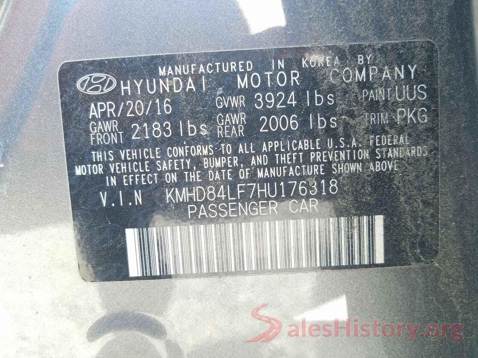 KMHD84LF7HU176318 2017 HYUNDAI ELANTRA