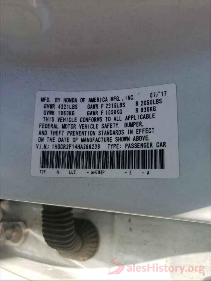 1HGCR2F14HA266238 2017 HONDA ACCORD