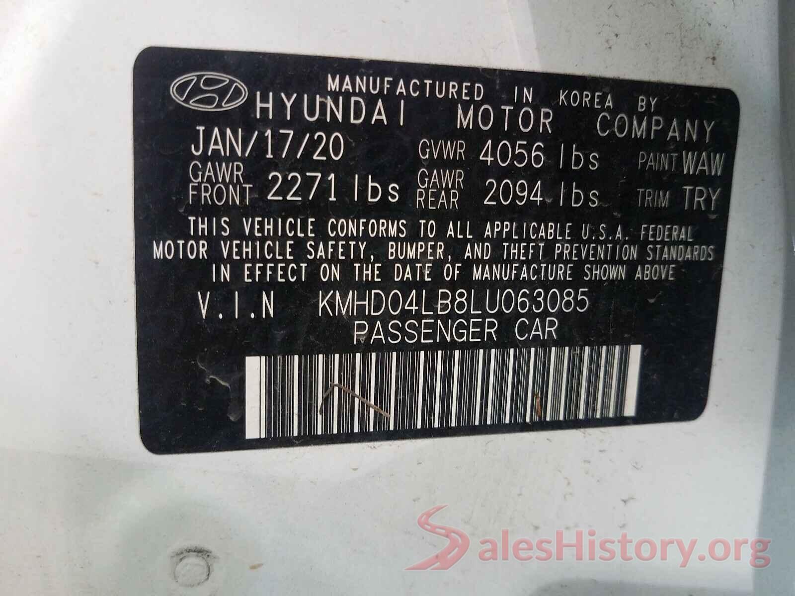 KMHD04LB8LU063085 2020 HYUNDAI ELANTRA