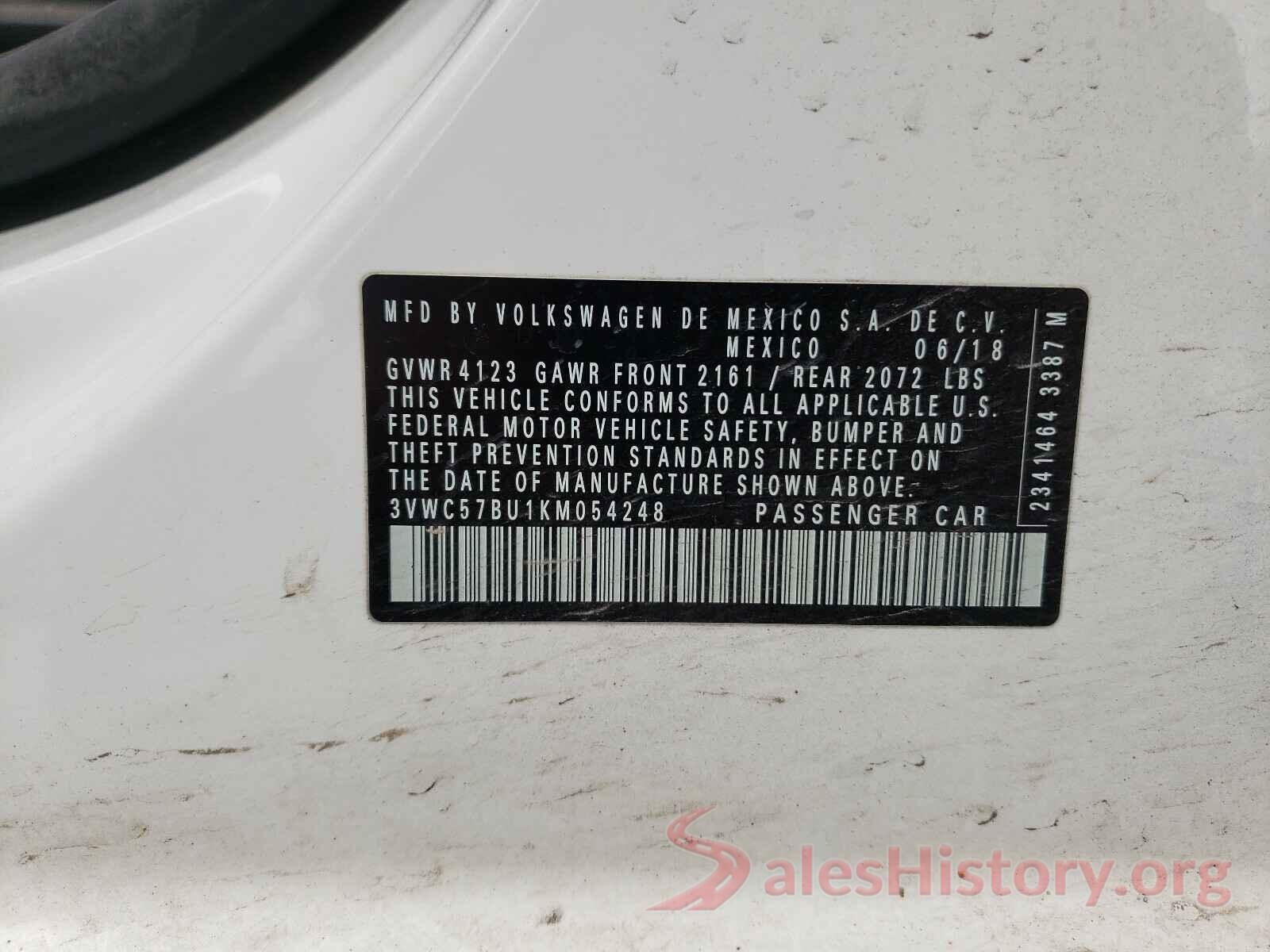 3VWC57BU1KM054248 2019 VOLKSWAGEN JETTA