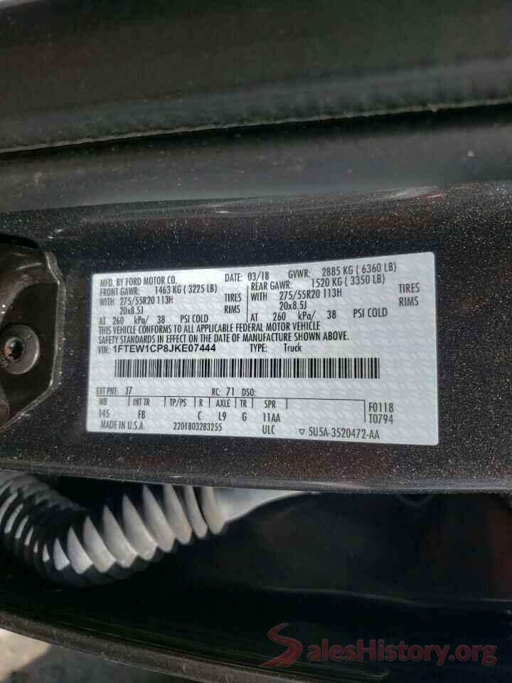 1FTEW1CP8JKE07444 2018 FORD F150