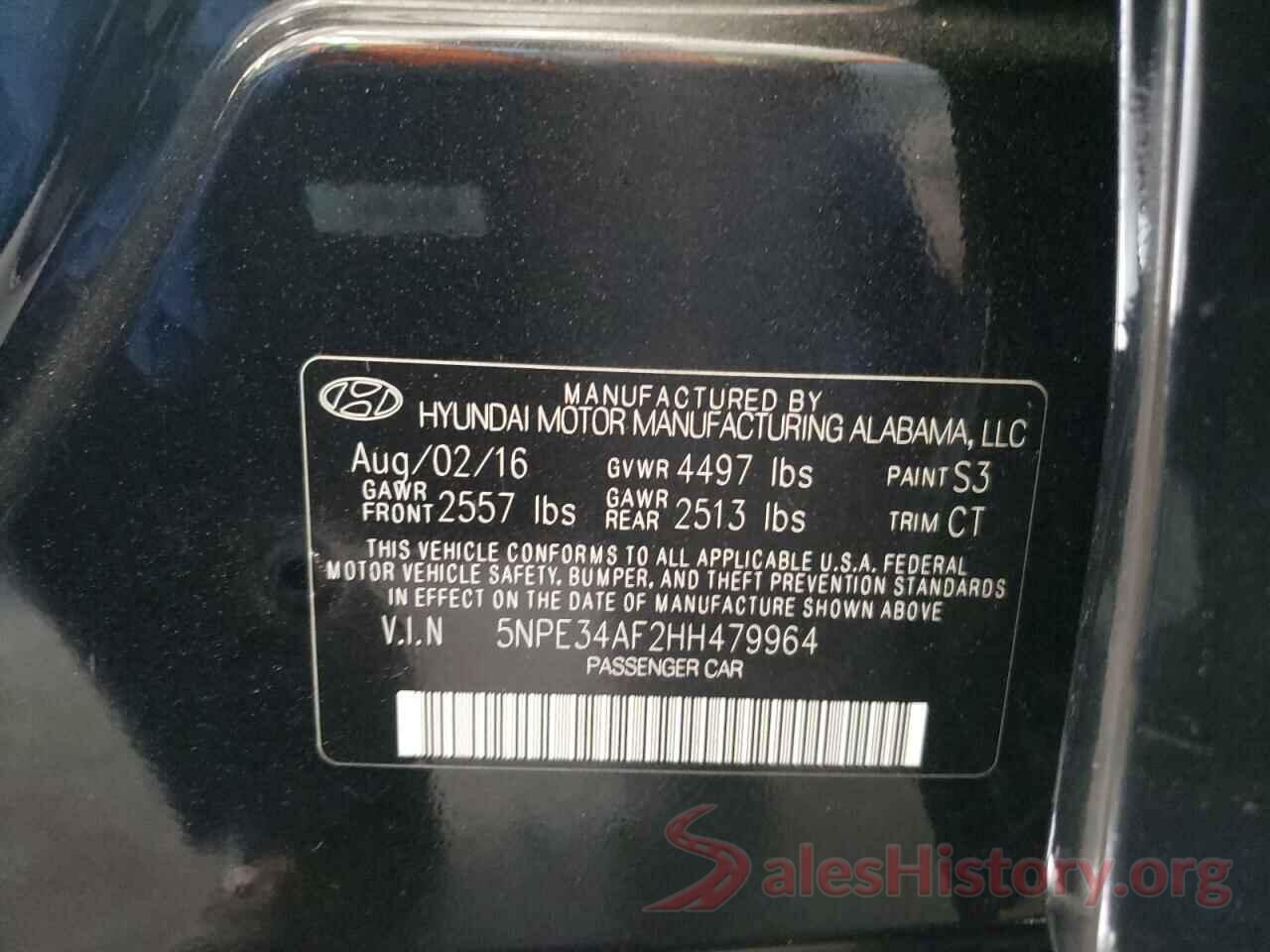 5NPE34AF2HH479964 2017 HYUNDAI SONATA