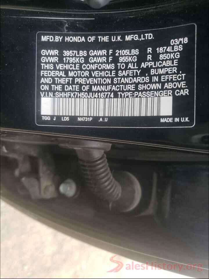 SHHFK7H50JU416774 2018 HONDA CIVIC