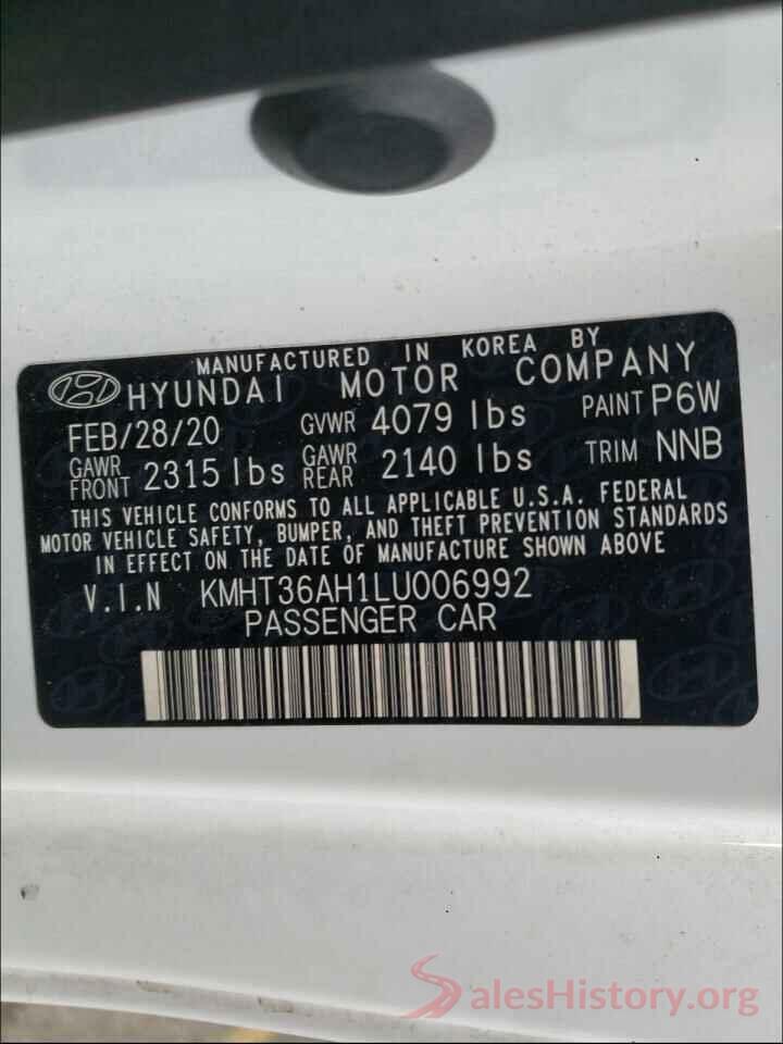 KMHT36AH1LU006992 2020 HYUNDAI VELOSTER