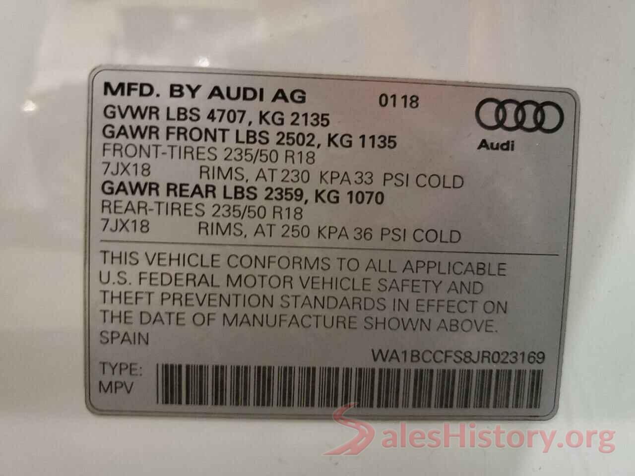 WA1BCCFS8JR023169 2018 AUDI Q3