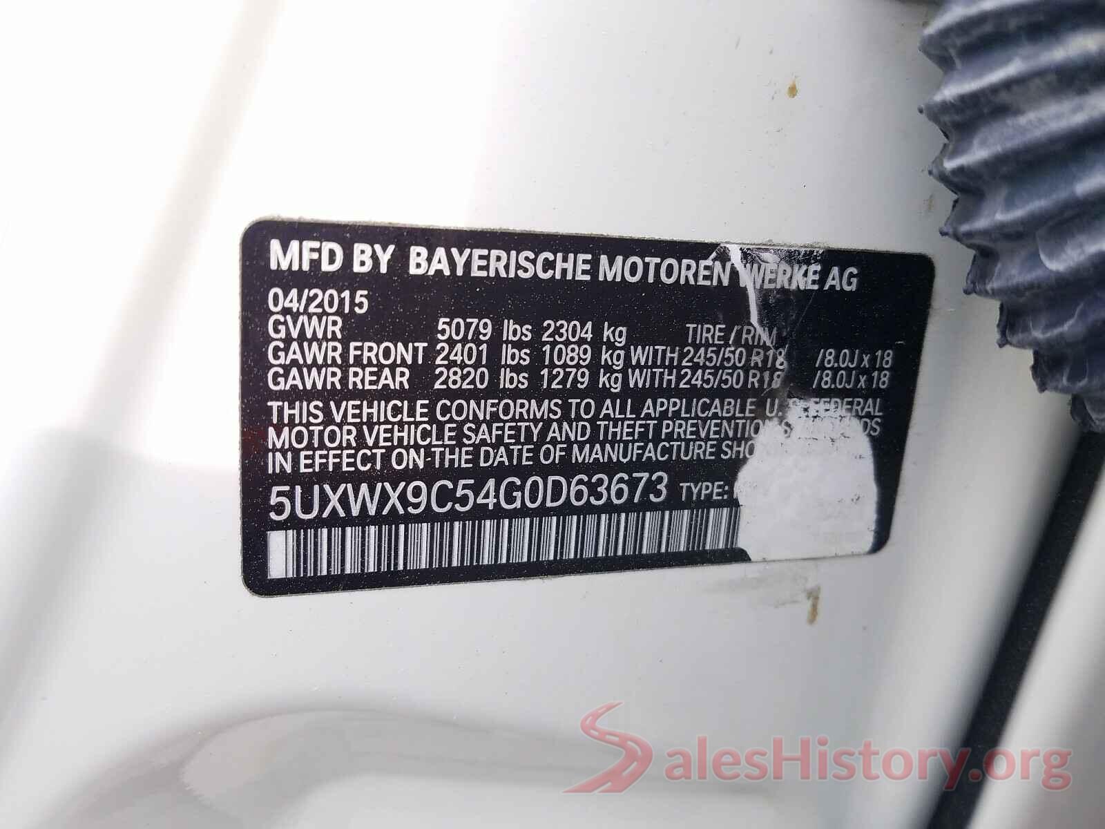 5UXWX9C54G0D63673 2016 BMW X3