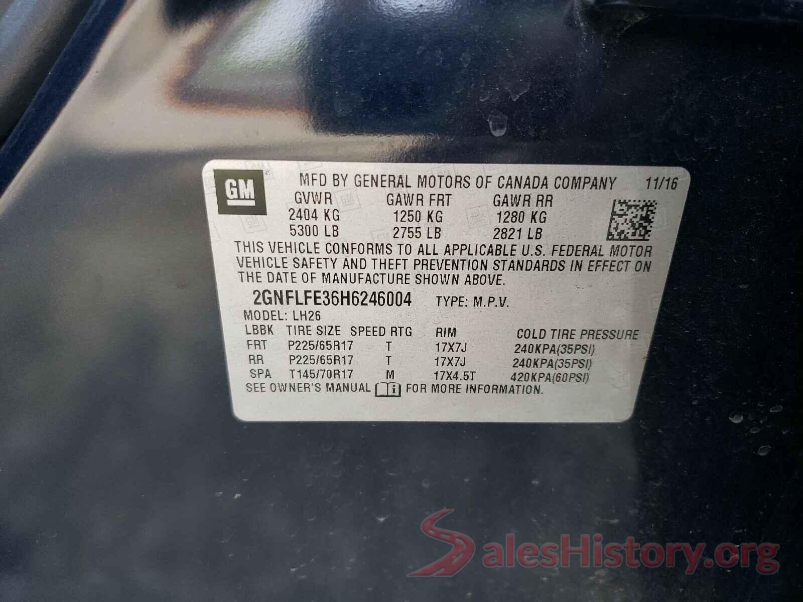 2GNFLFE36H6246004 2017 CHEVROLET EQUINOX