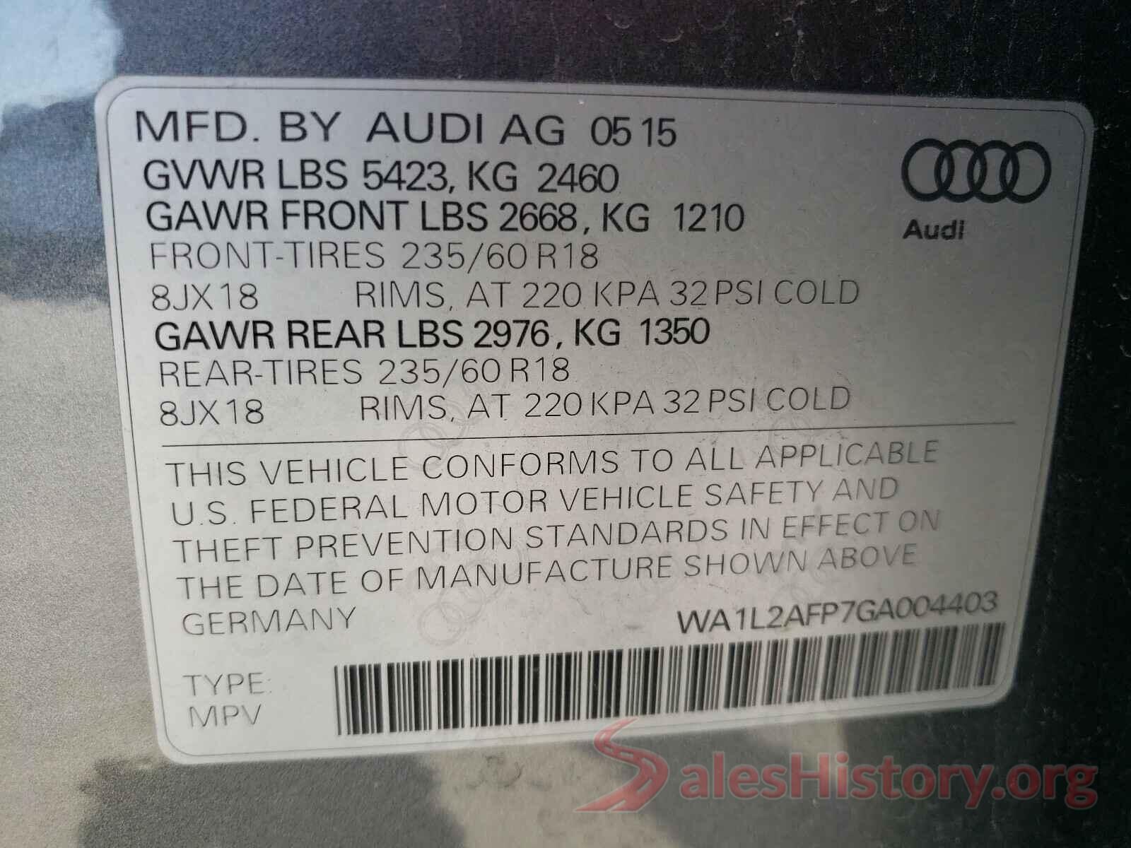 WA1L2AFP7GA004403 2016 AUDI Q5