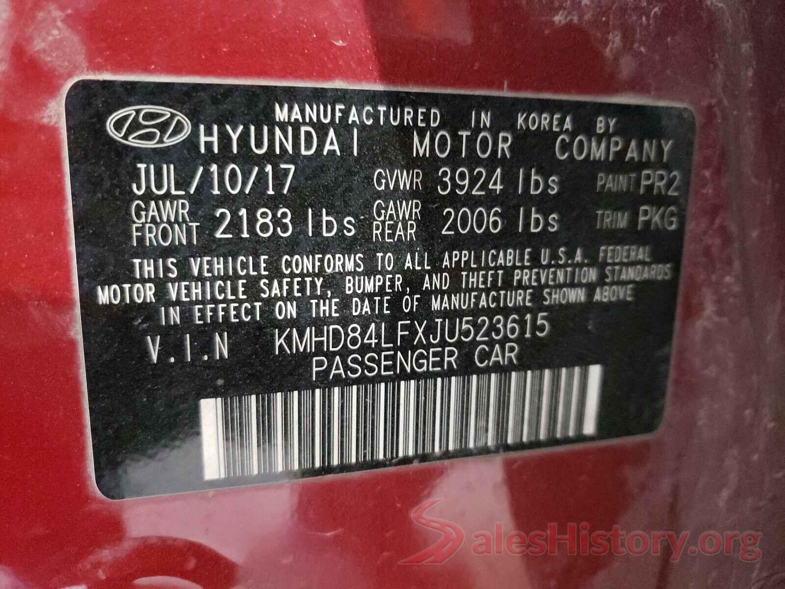 KMHD84LFXJU523615 2018 HYUNDAI ELANTRA