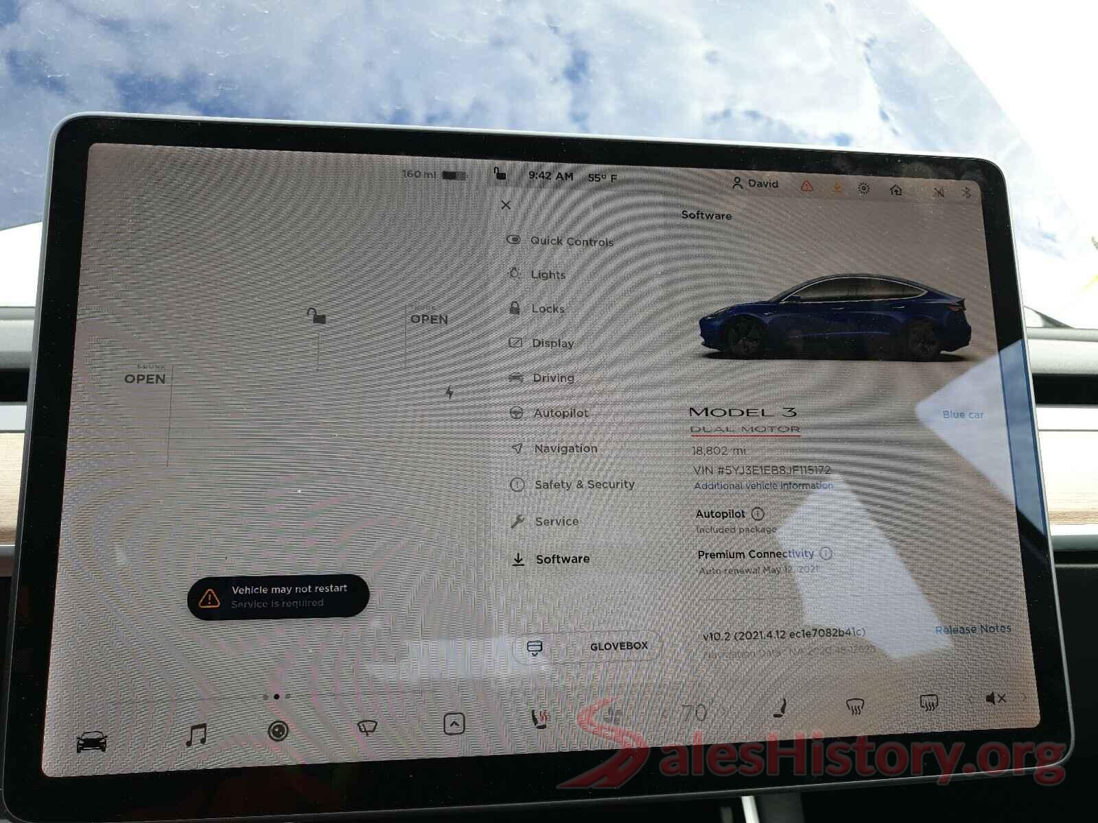 5YJ3E1EB8JF115172 2018 TESLA MODEL 3