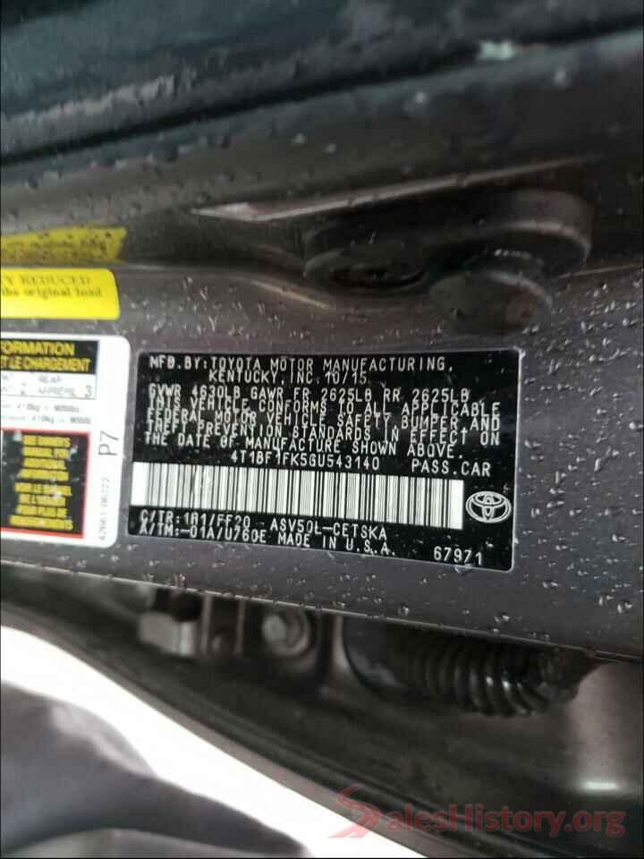 4T1BF1FK5GU543140 2016 TOYOTA CAMRY