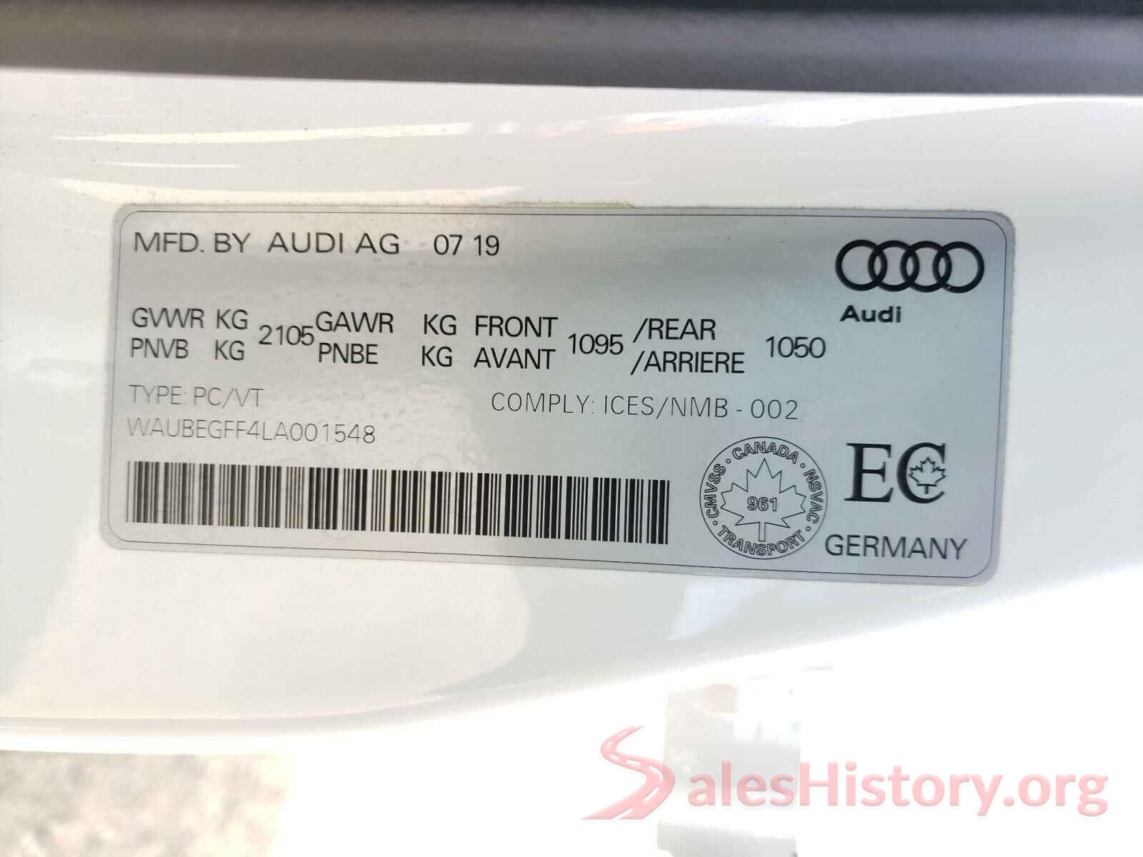 WAUBEGFF4LA001548 2020 AUDI A3