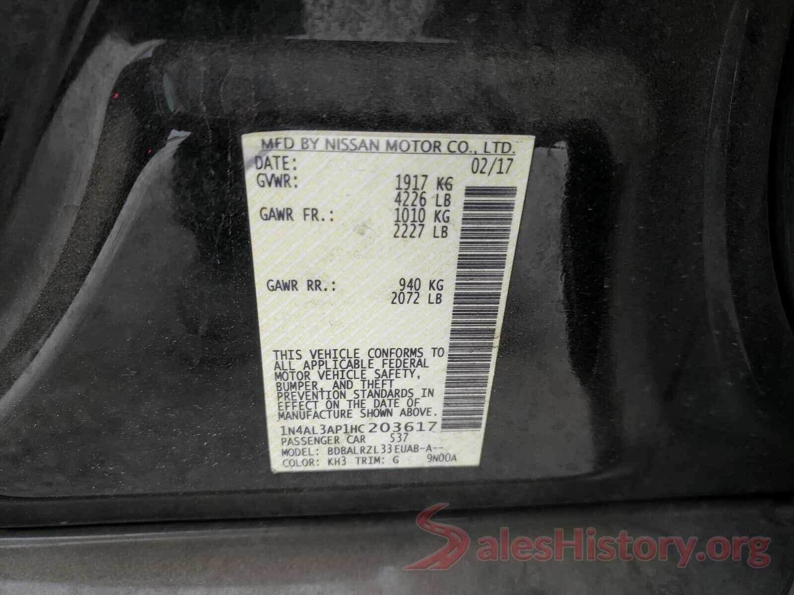 1N4AL3AP1HC203617 2017 NISSAN ALTIMA