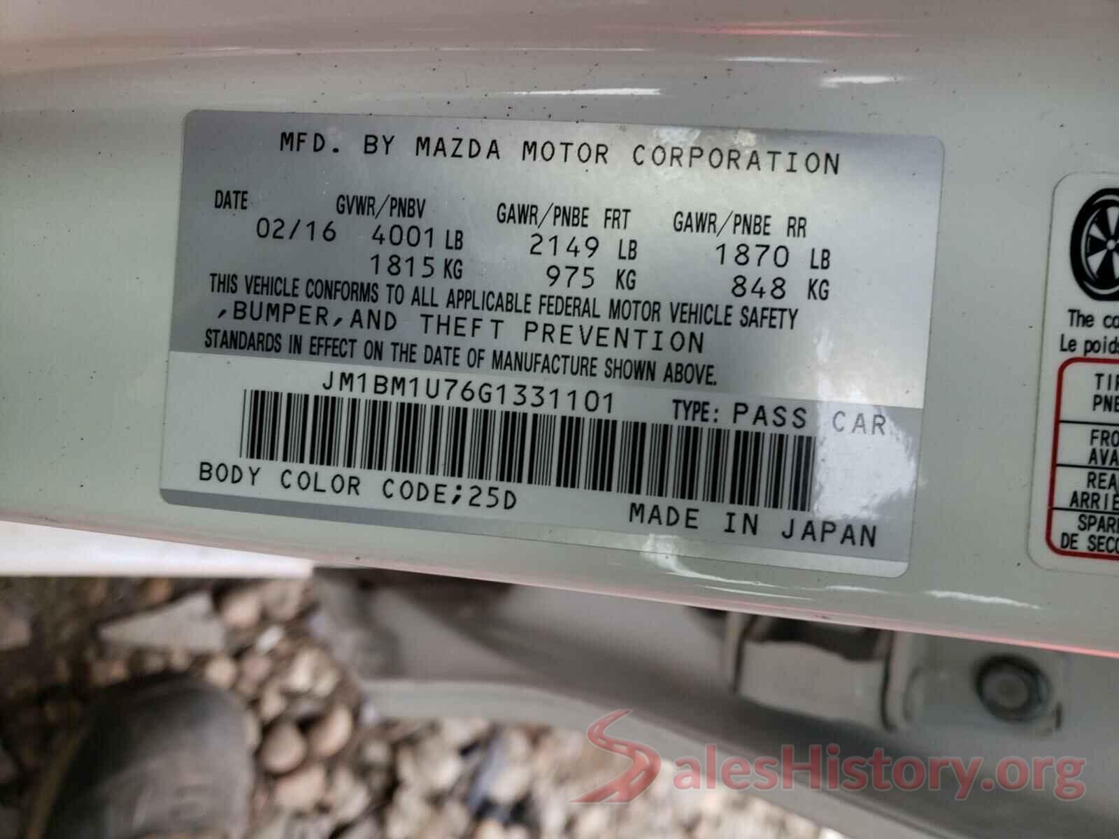 JM1BM1U76G1331101 2016 MAZDA 3