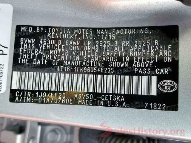 4T1BF1FK9GU546235 2016 TOYOTA CAMRY