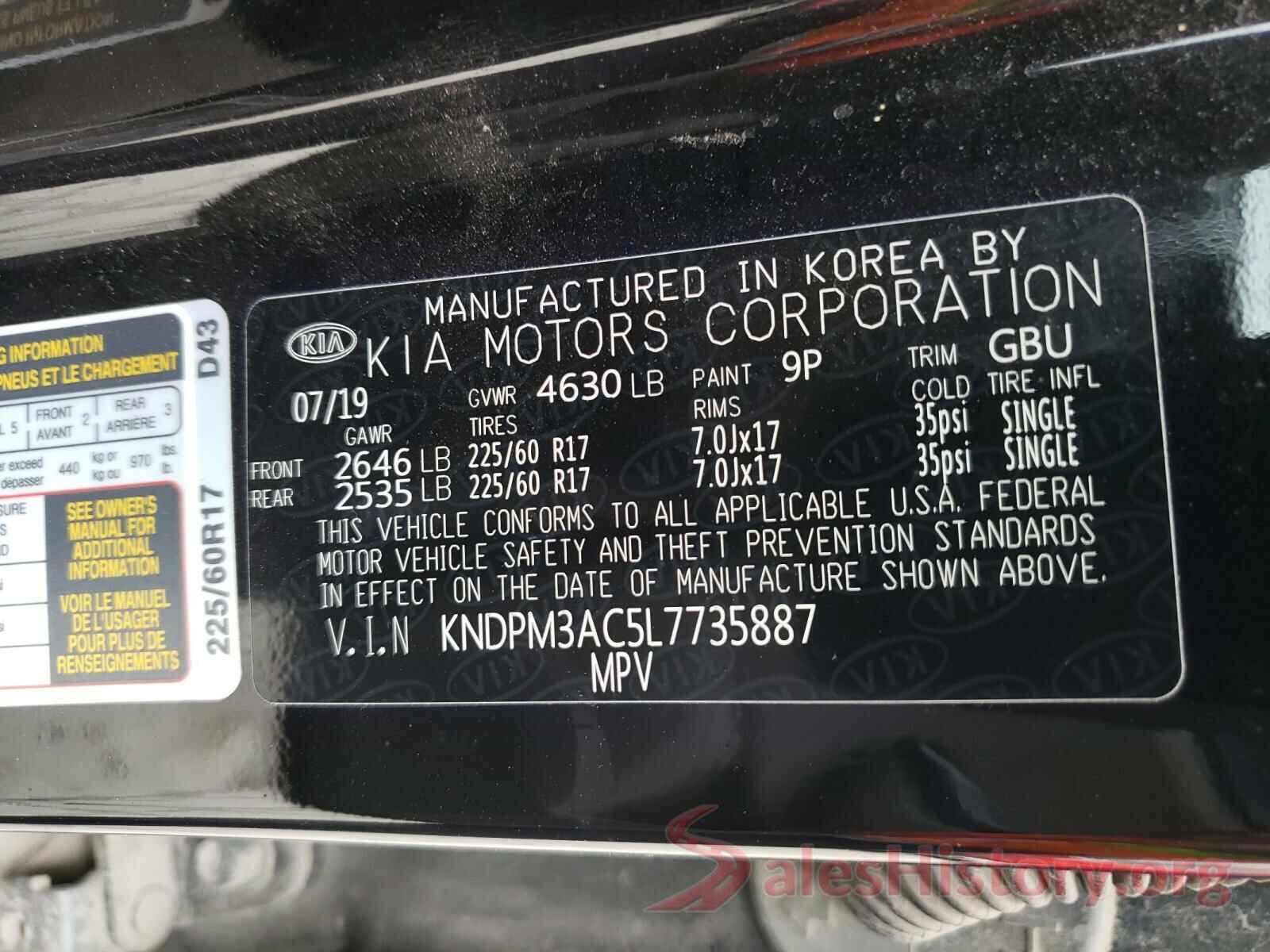 KNDPM3AC5L7735887 2020 KIA SPORTAGE