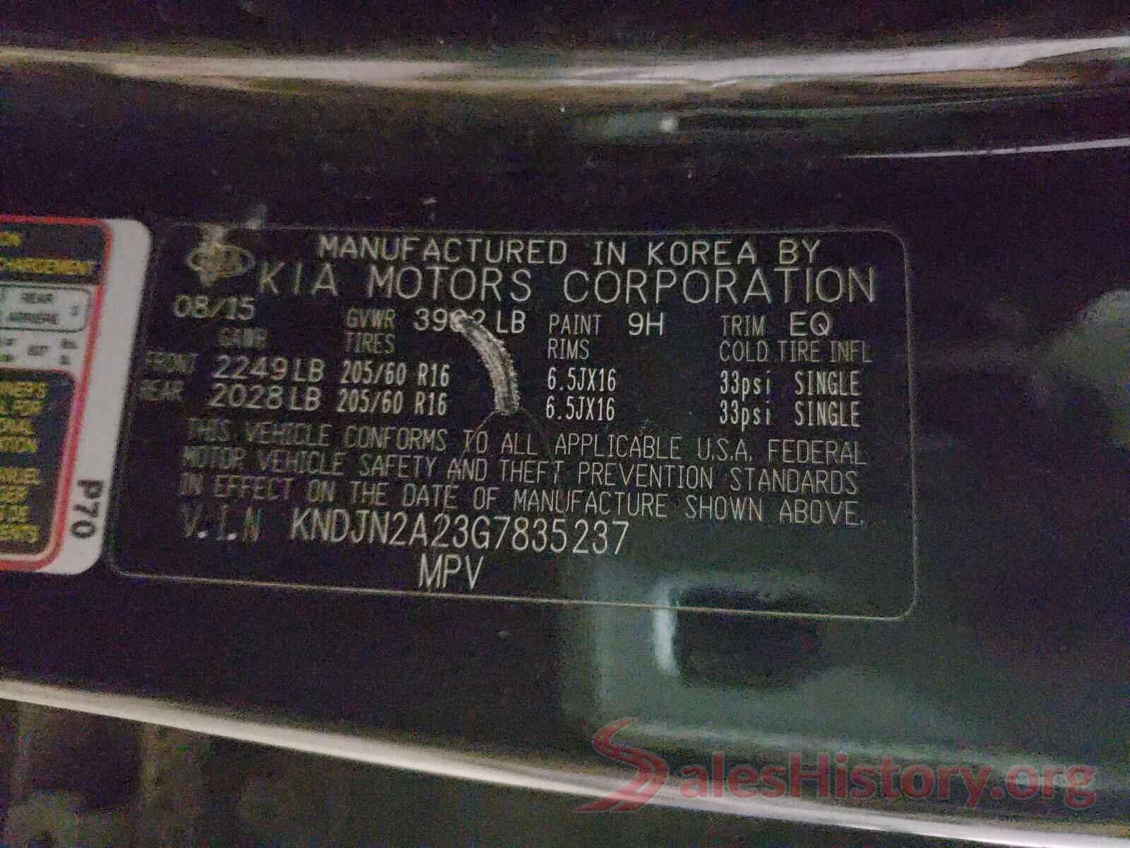 KNDJN2A23G7835237 2016 KIA SOUL