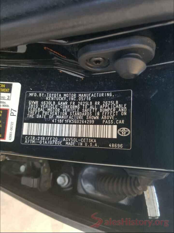 4T1BF1FK5GU264299 2016 TOYOTA CAMRY