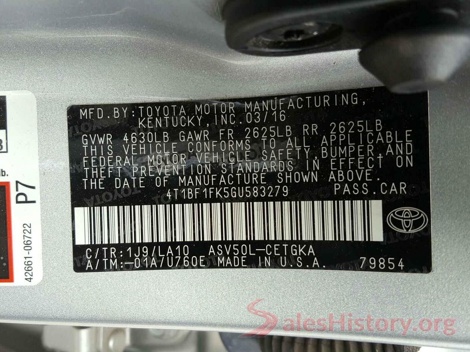 4T1BF1FK5GU583279 2016 TOYOTA CAMRY