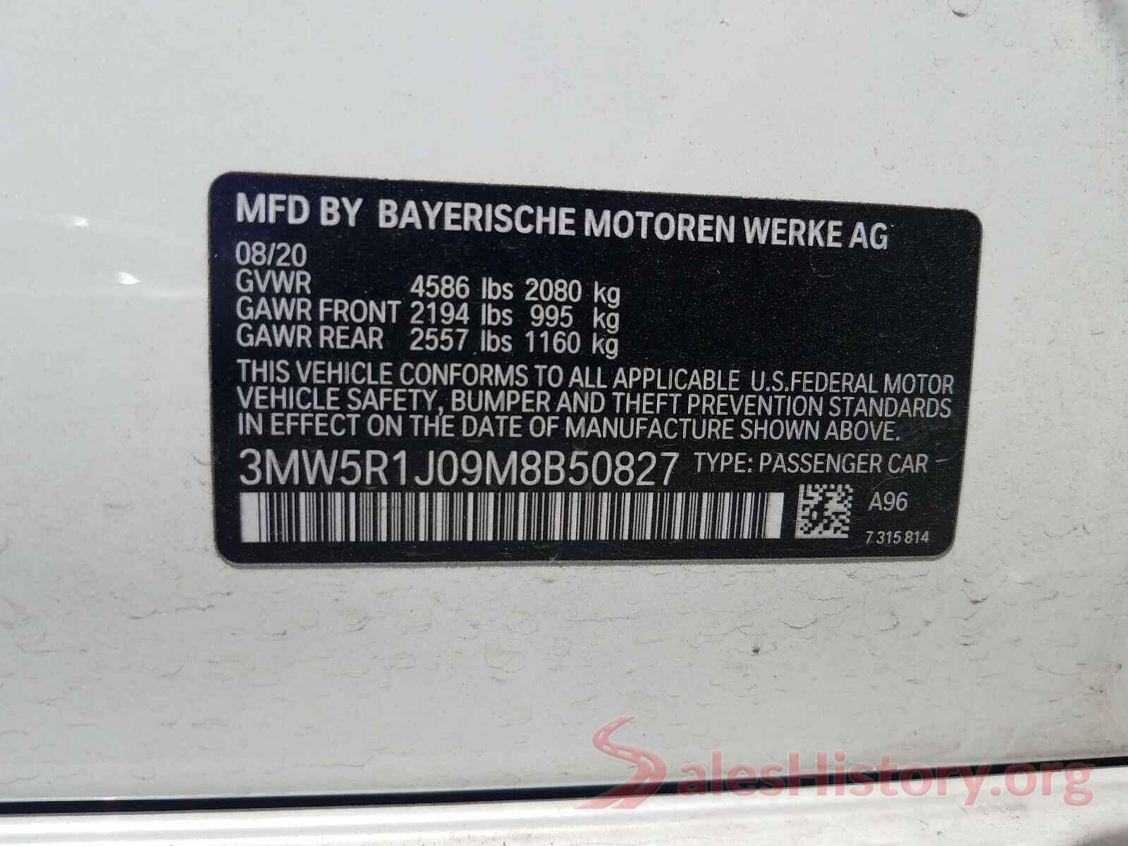 3MW5R1J09M8B50827 2021 BMW 3 SERIES