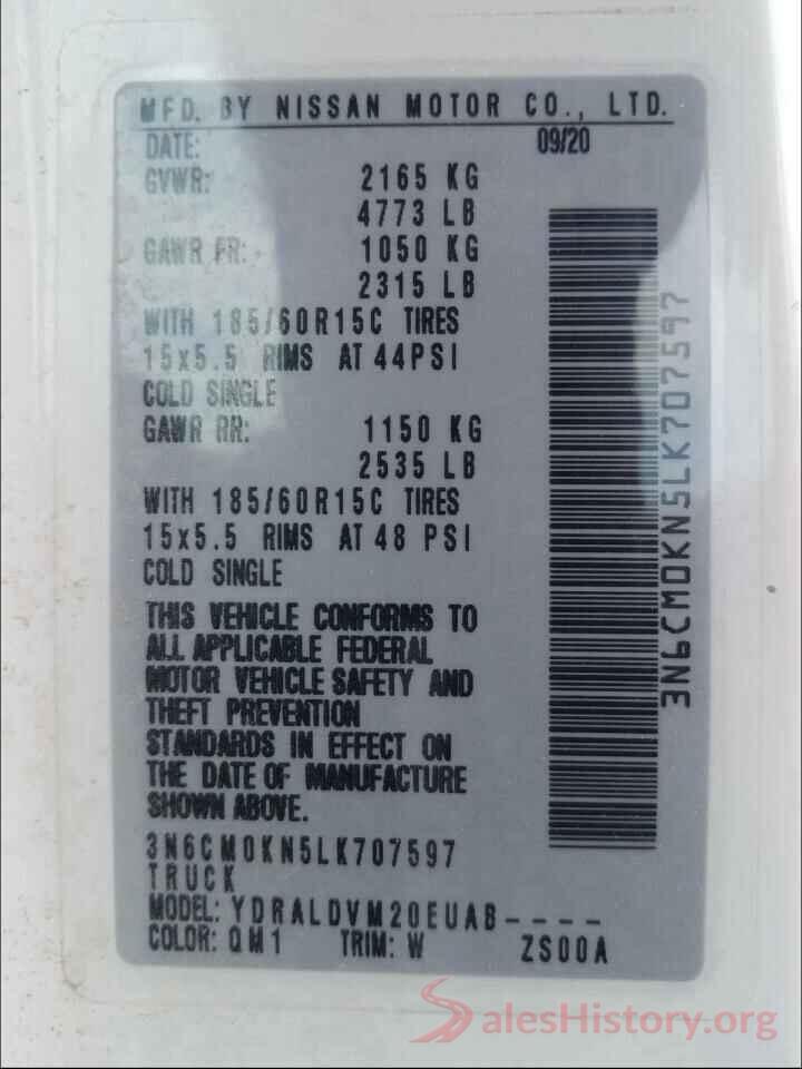 3N6CM0KN5LK707597 2020 NISSAN NV