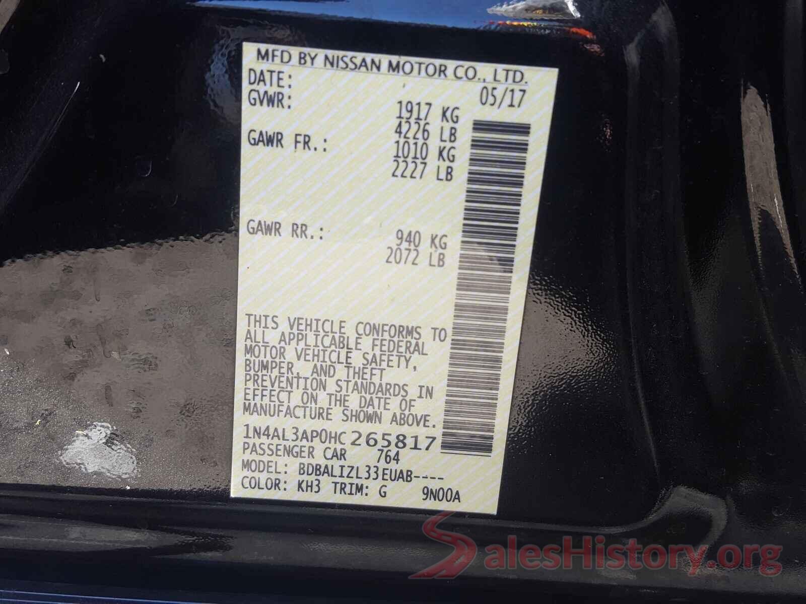 1N4AL3AP0HC265817 2017 NISSAN ALTIMA